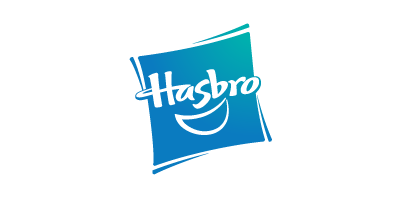 Hasbro logo showing a smiling face on a blue book background