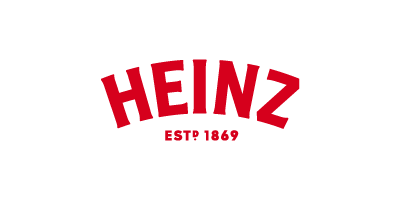 Heinz logo with red text on a black background