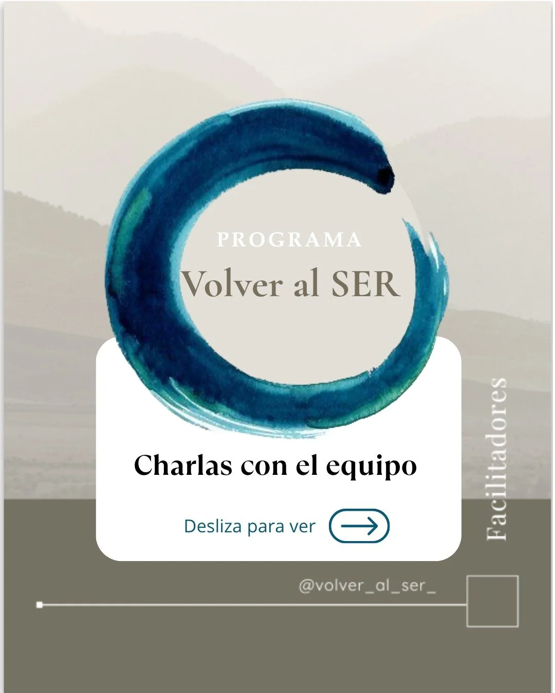 Durante la semana pr&oacute;xima podr&aacute;s conocer al equipo de facilitadores de Volver al SER.

Charlas individuales de 30', en DIRECTO, para que nos cuenten sus historias, y nos expliquen c&oacute;mo las disciplinas o pr&aacute;cticas que facil