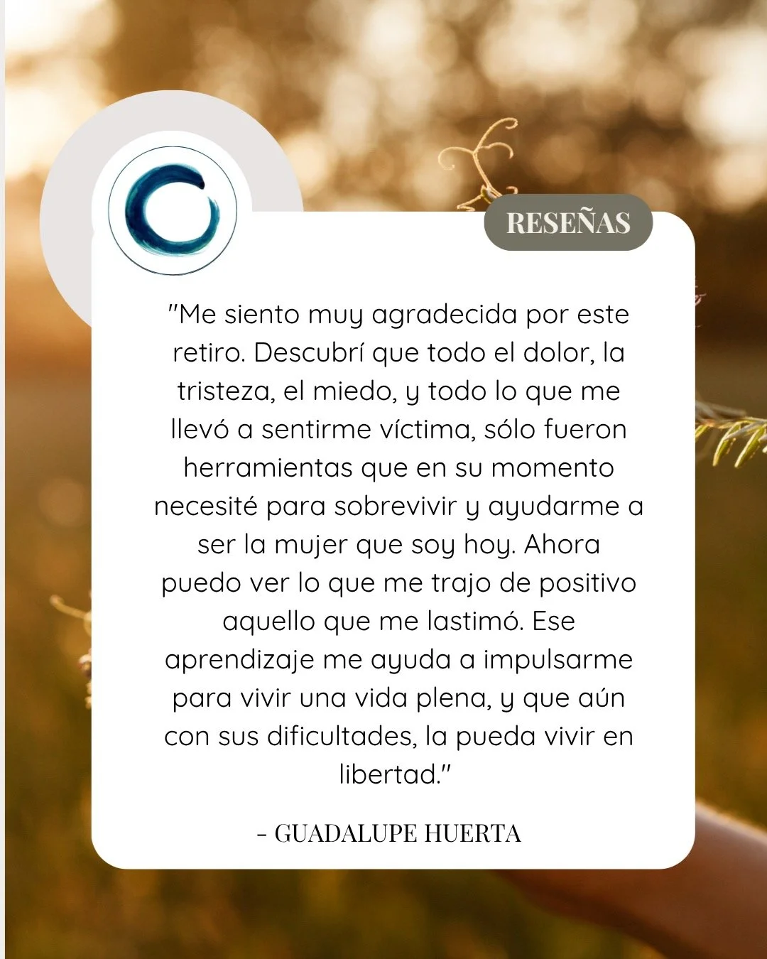 Hay un momento en todo proceso de transformaci&oacute;n en el que dejamos de preguntarnos "&iquest;por qu&eacute; me ocurri&oacute; esto?" y comenzamos a descubrir "&iquest;para qu&eacute; me sirvi&oacute;?".

No porque el dolor h