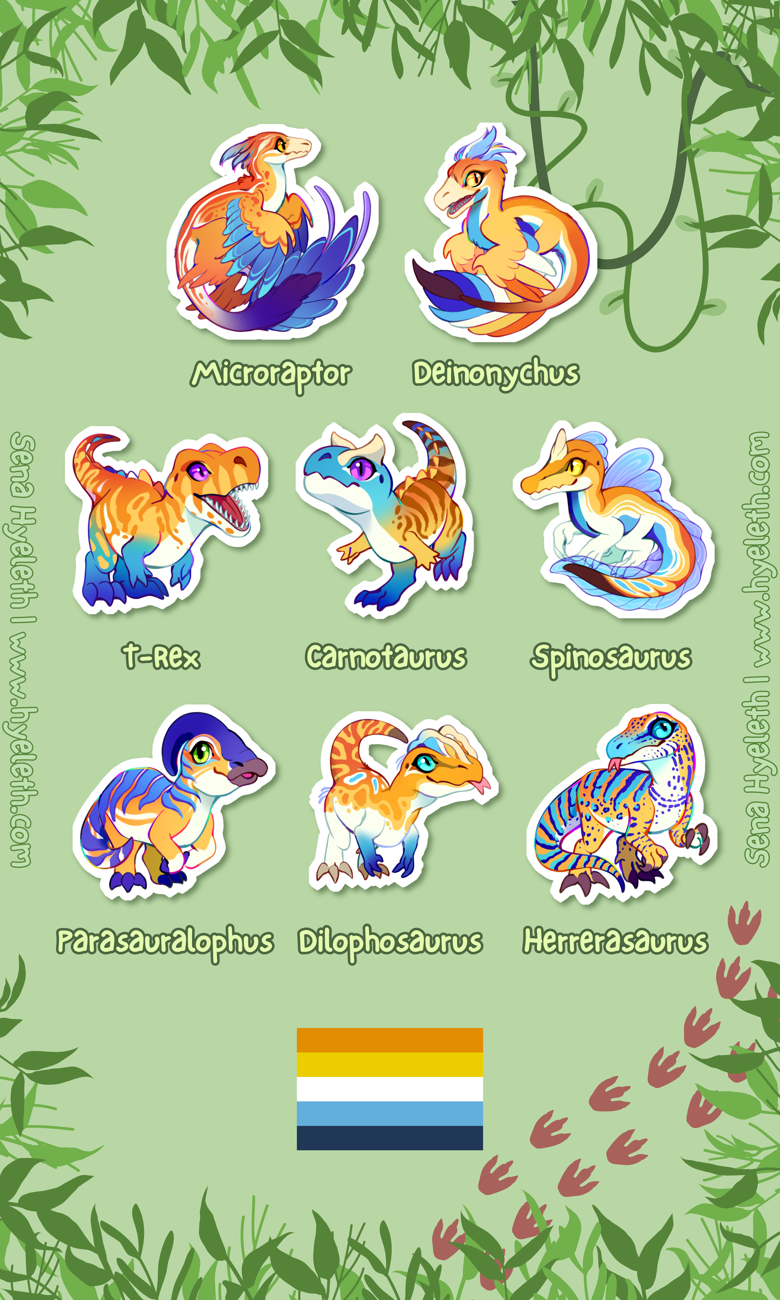 🏳️‍🌈Paleo Pride🏳️‍⚧️ AroAce Pack | Holographic Sticker Bundle