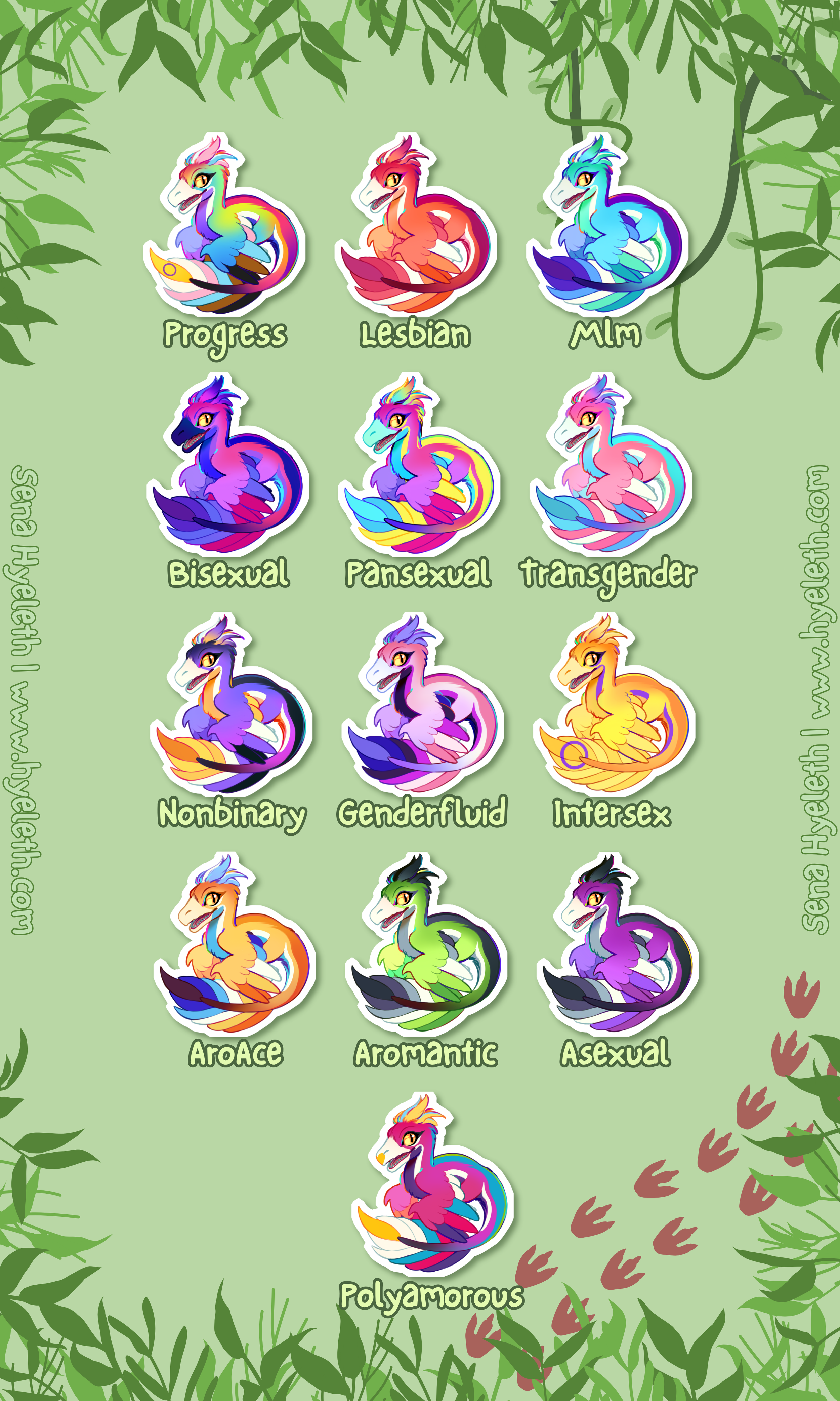 🏳️‍🌈Paleo Pride🏳️‍⚧️ Deinonychus | Holographic Sticker