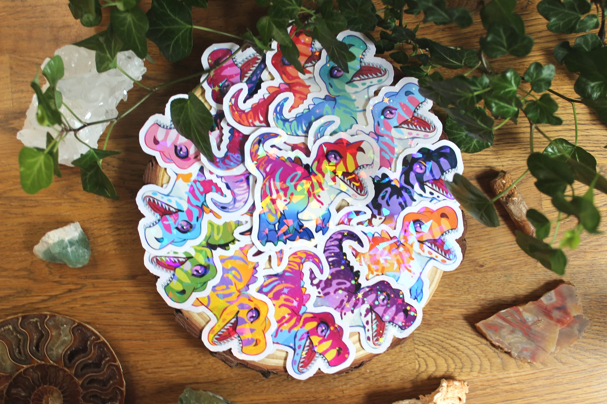 🏳️‍🌈Paleo Pride🏳️‍⚧️ T-Rex | Holographic Sticker
