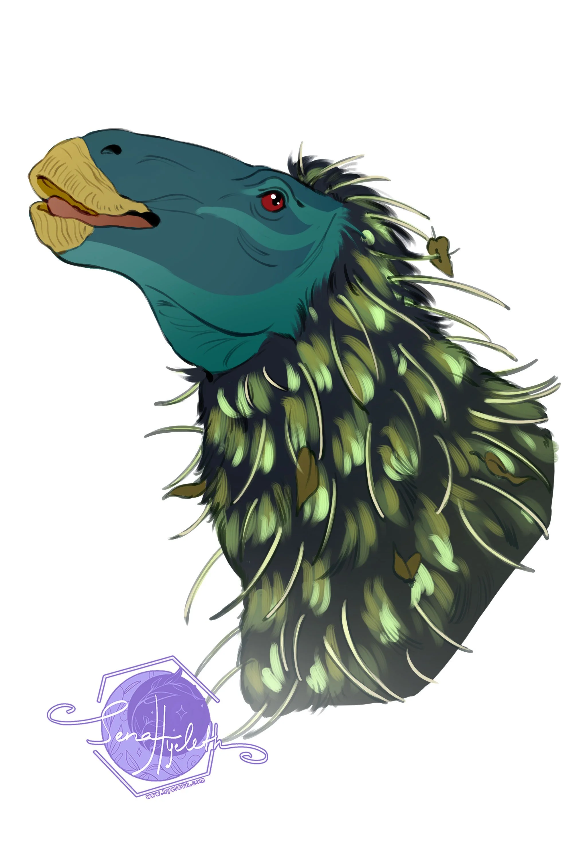 A digital illustration of a haolong dongi dinosaur