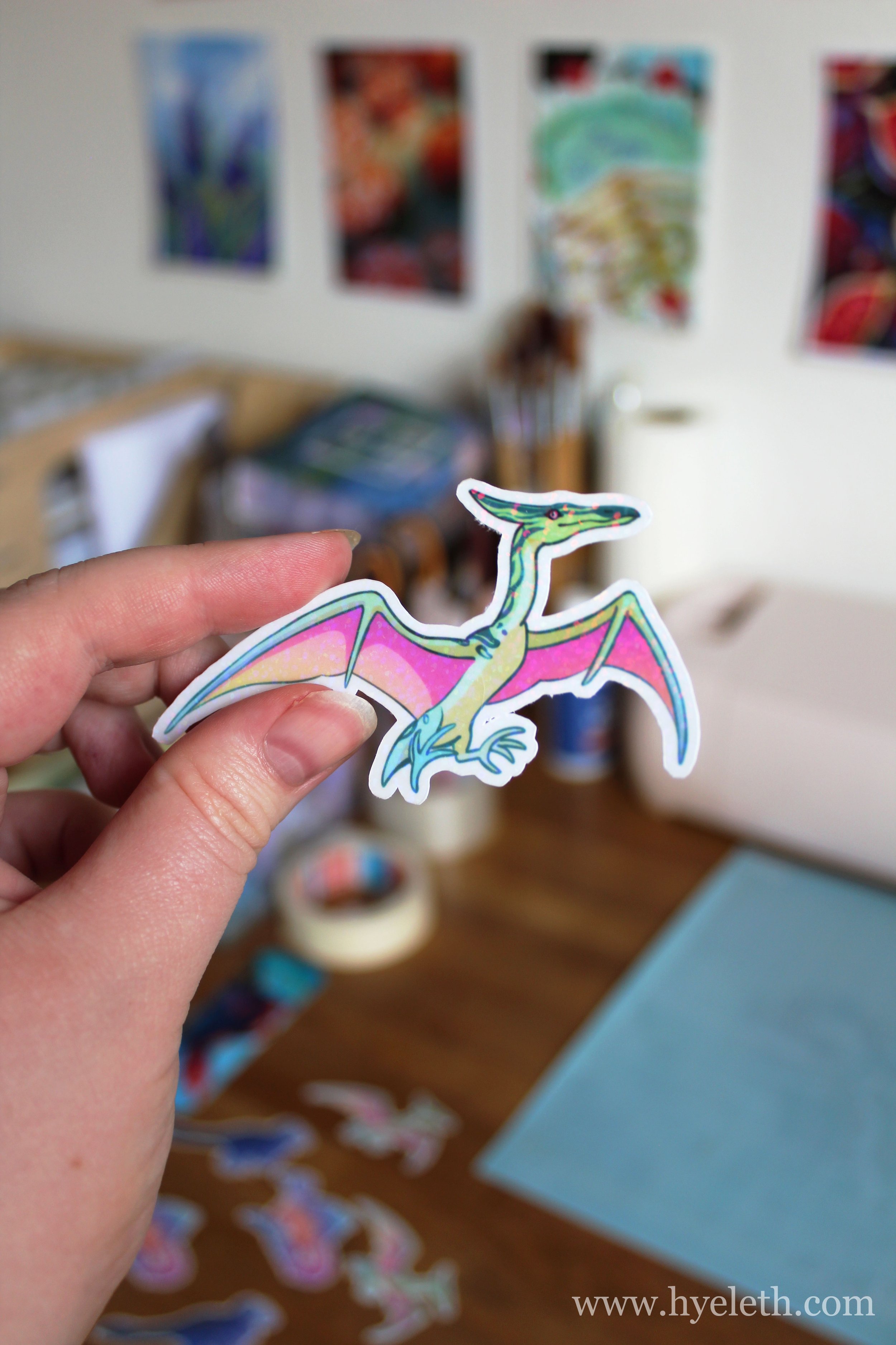 Pretzel the Pteranodon | Holographic Sticker