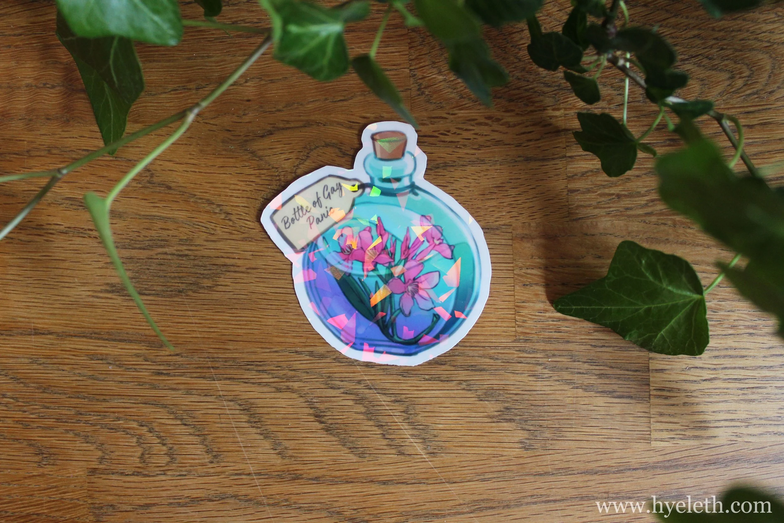 Bottle of Gay Panic [Poison Bottle] | Holographic Sticker