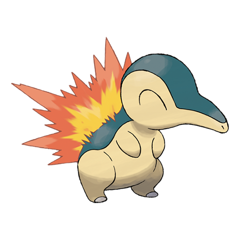 A cartoon Cyndaquil from Pokemon