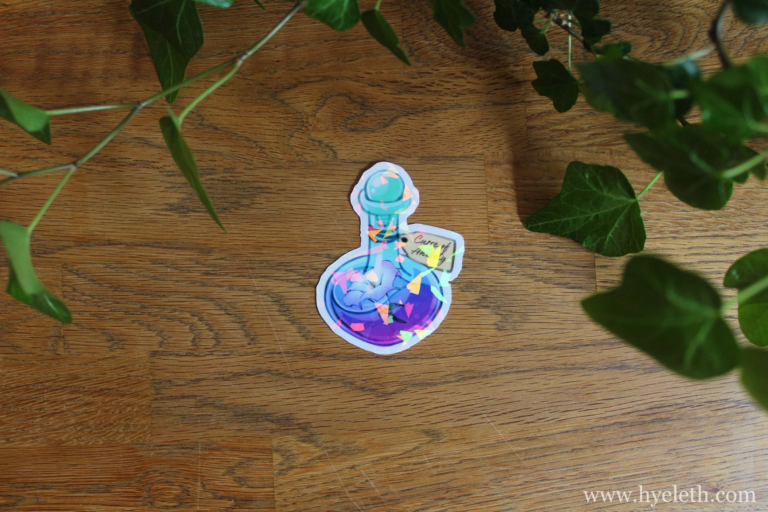Curse of Anxiety [Poison Bottle] | Holographic Sticker
