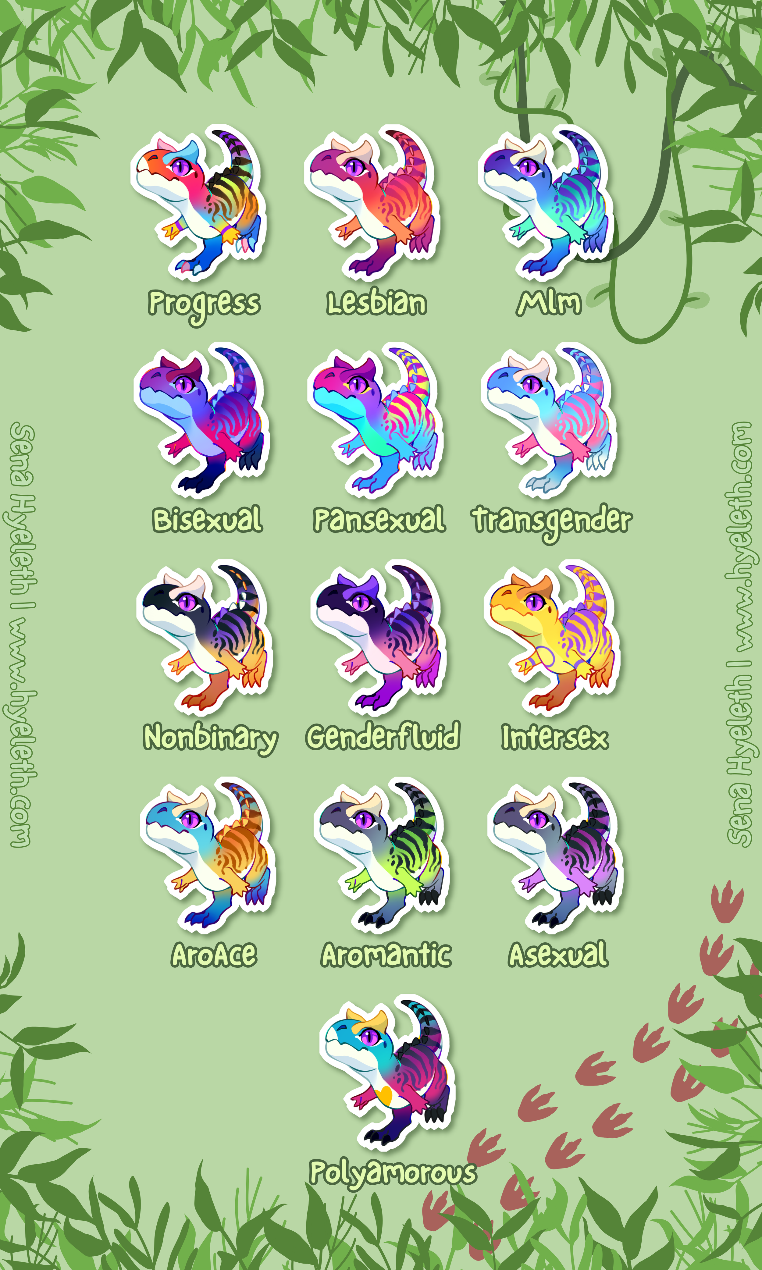 🏳️‍🌈Paleo Pride🏳️‍⚧️ Carnotaurus | Holographic Sticker