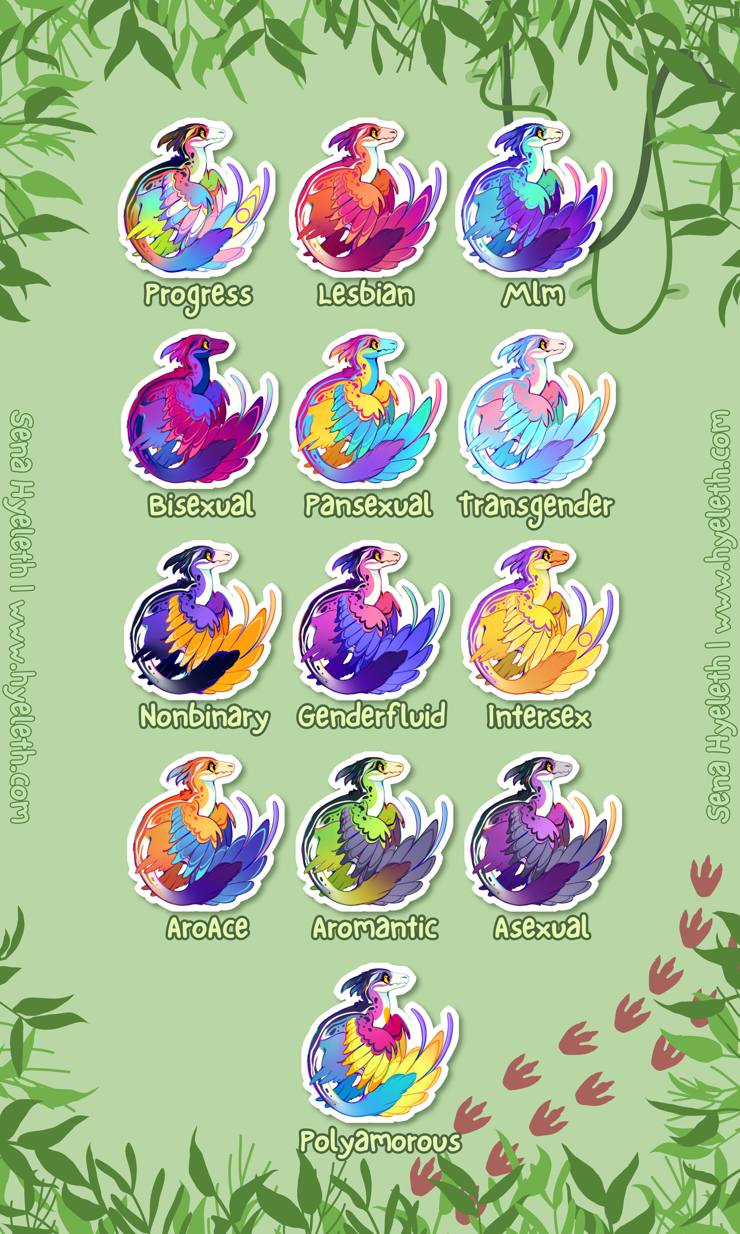 🏳️‍🌈Paleo Pride🏳️‍⚧️ Microraptor | Holographic Sticker