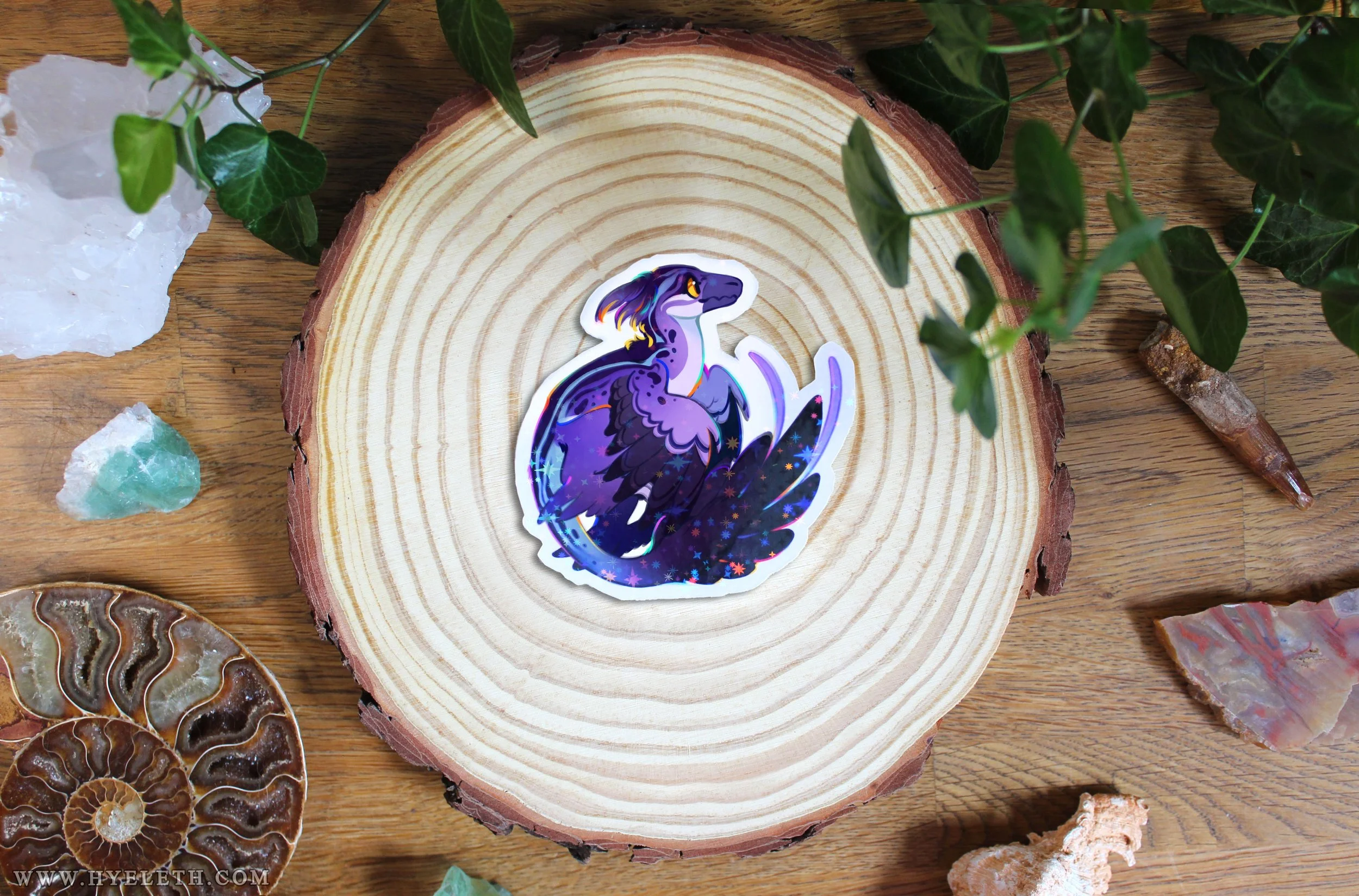 "Stardust" Microraptor | Holographic Sticker