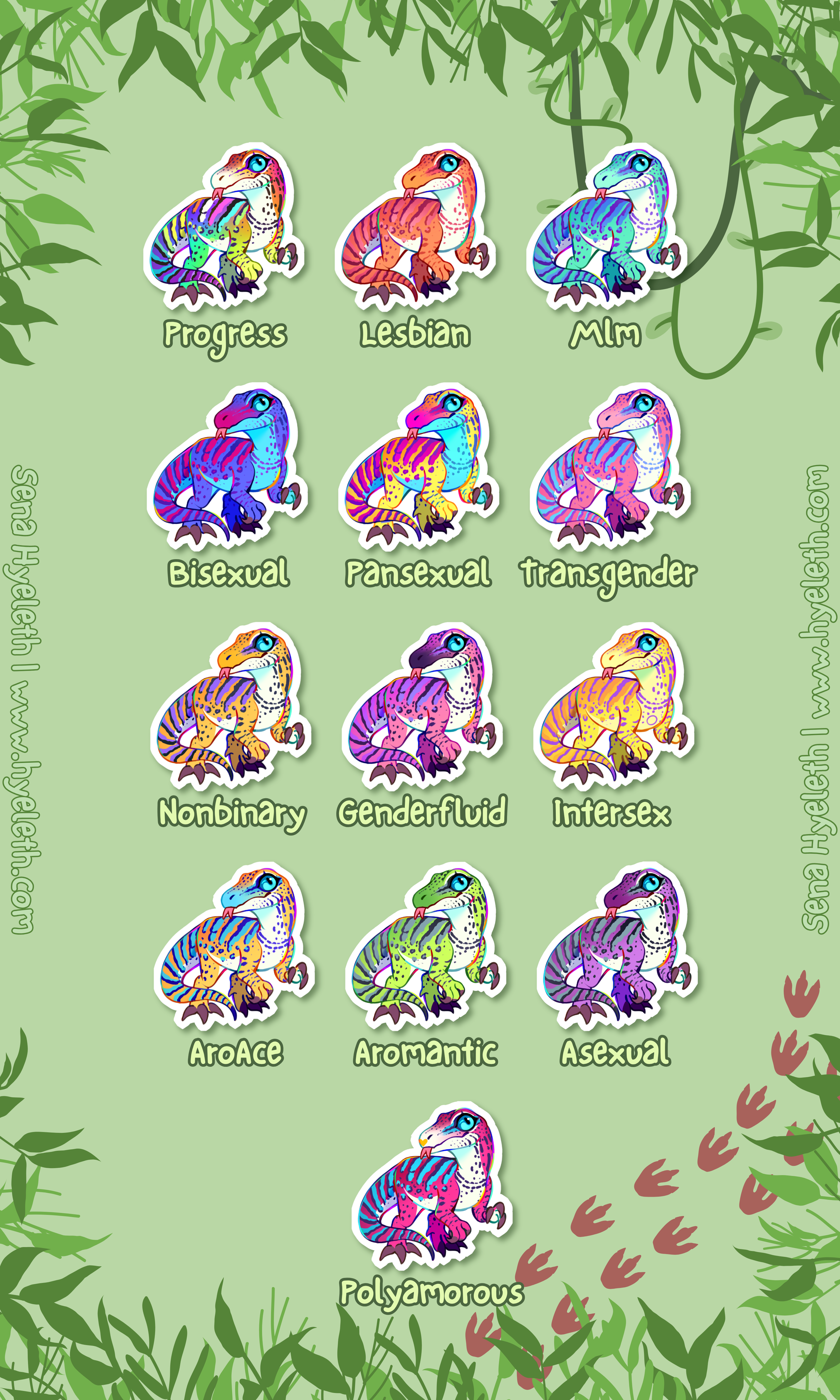 🏳️‍🌈Paleo Pride🏳️‍⚧️ Herrerasaurus | Holographic Sticker