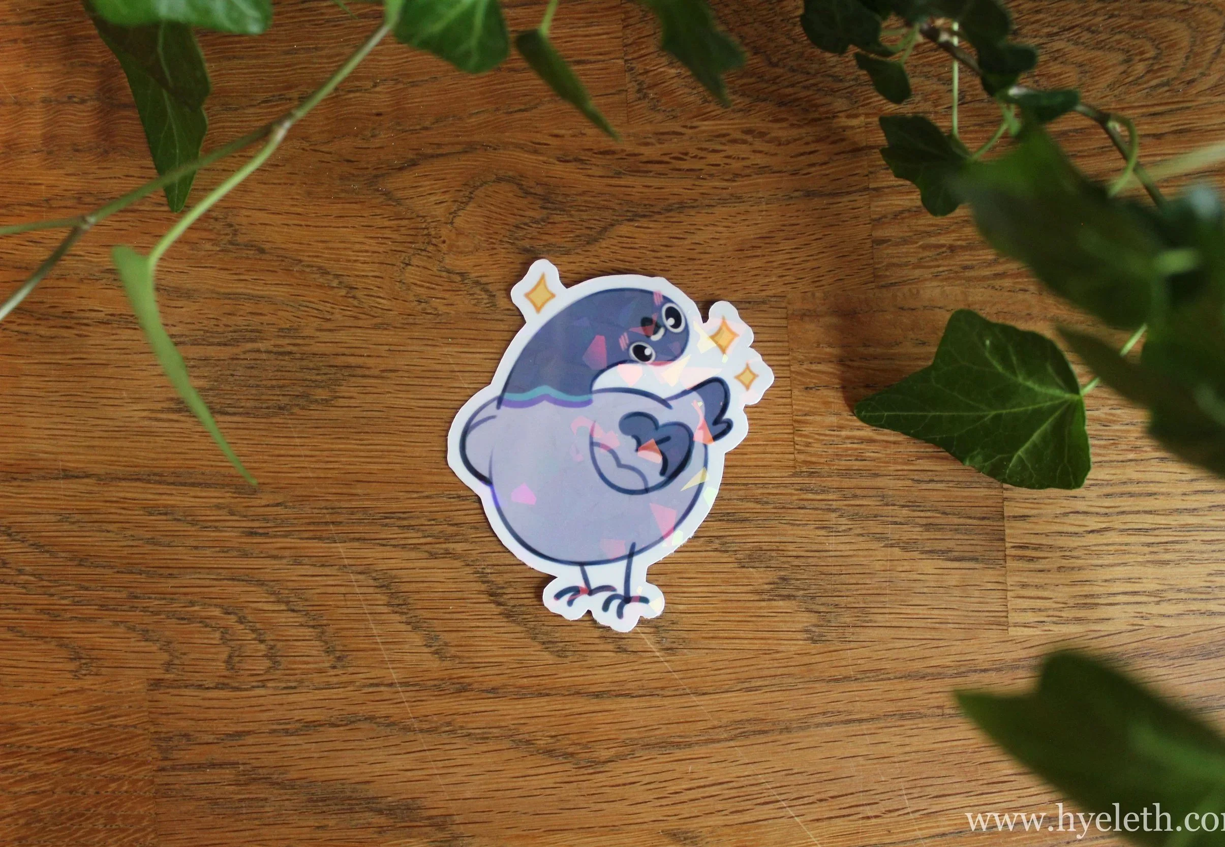 Adoring Pigeon | Holographic Sticker