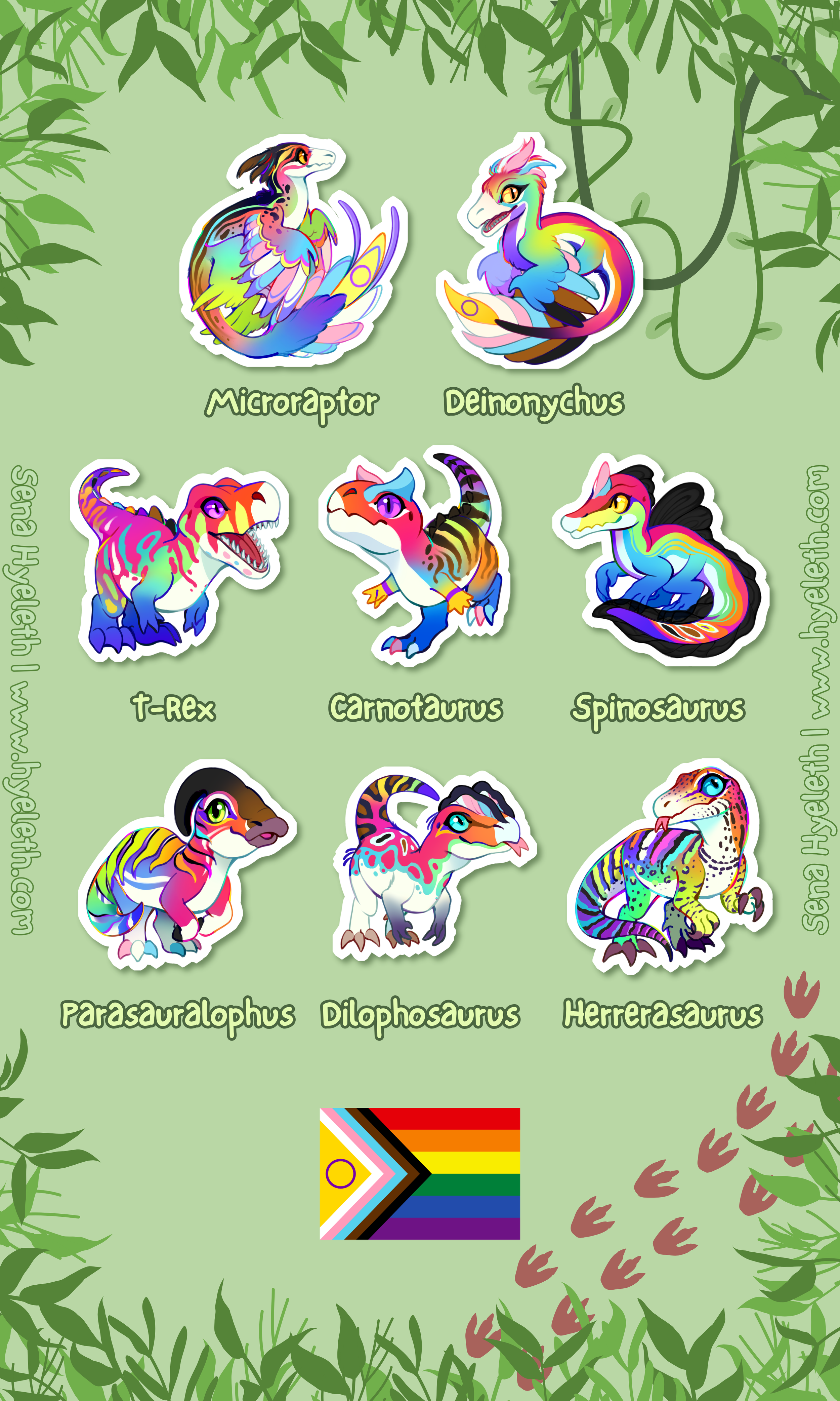 🏳️‍🌈Paleo Pride🏳️‍⚧️ Progress Pack | Holographic Sticker Bundle