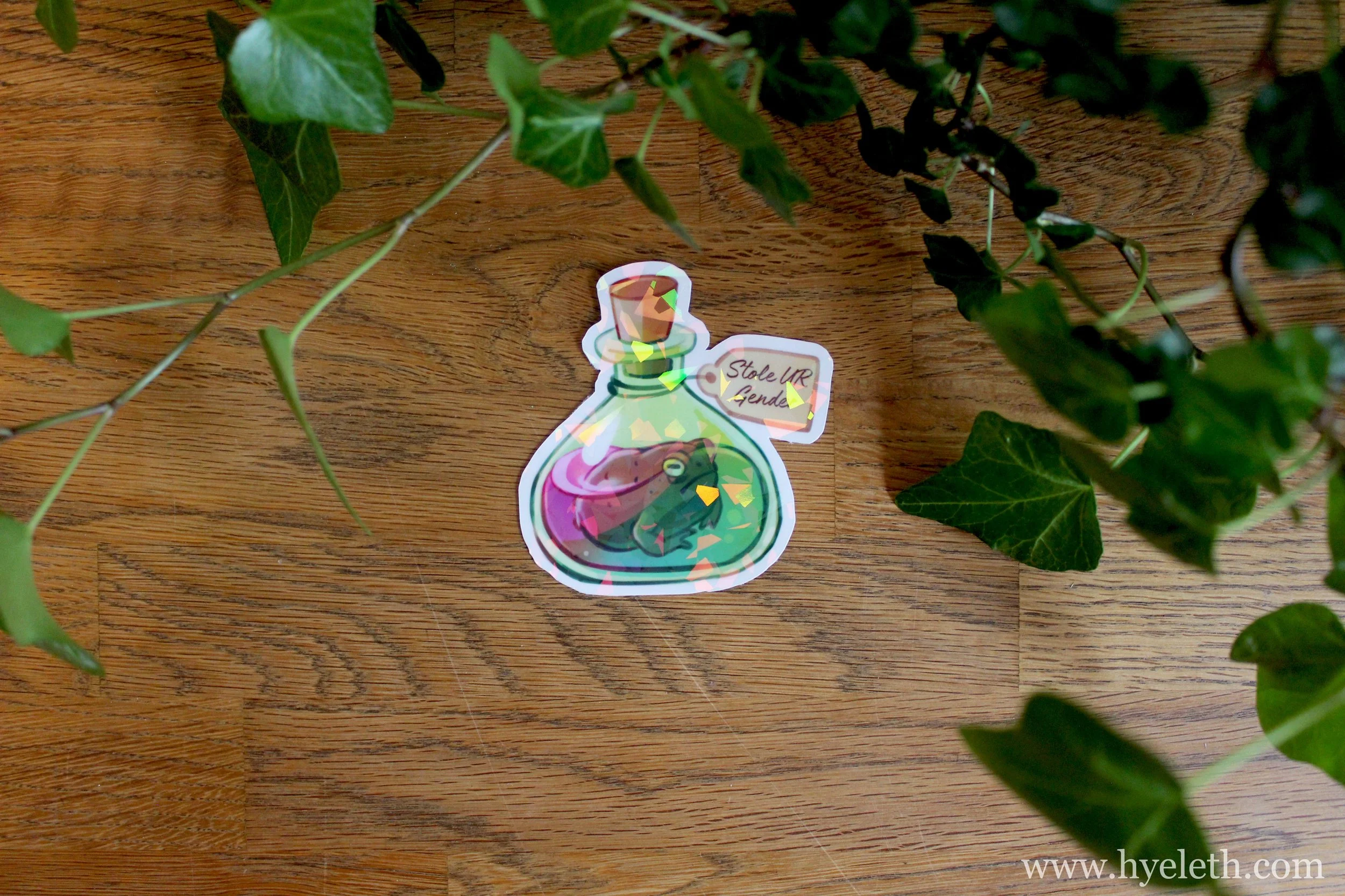 Stole ur Gender [Poison Bottle] | Holographic Sticker