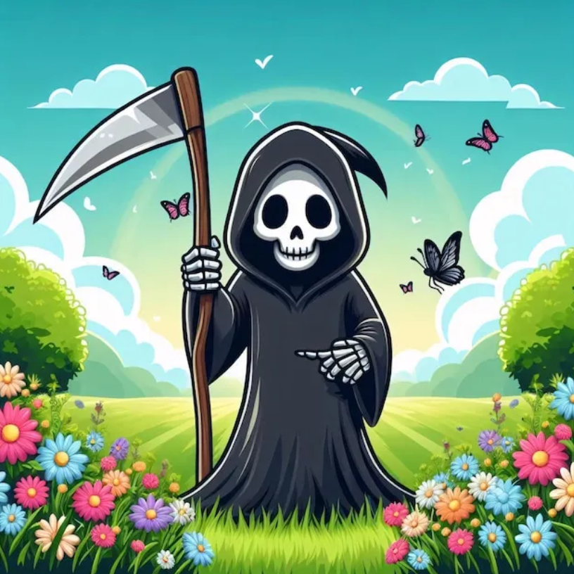 A happy grim reaper