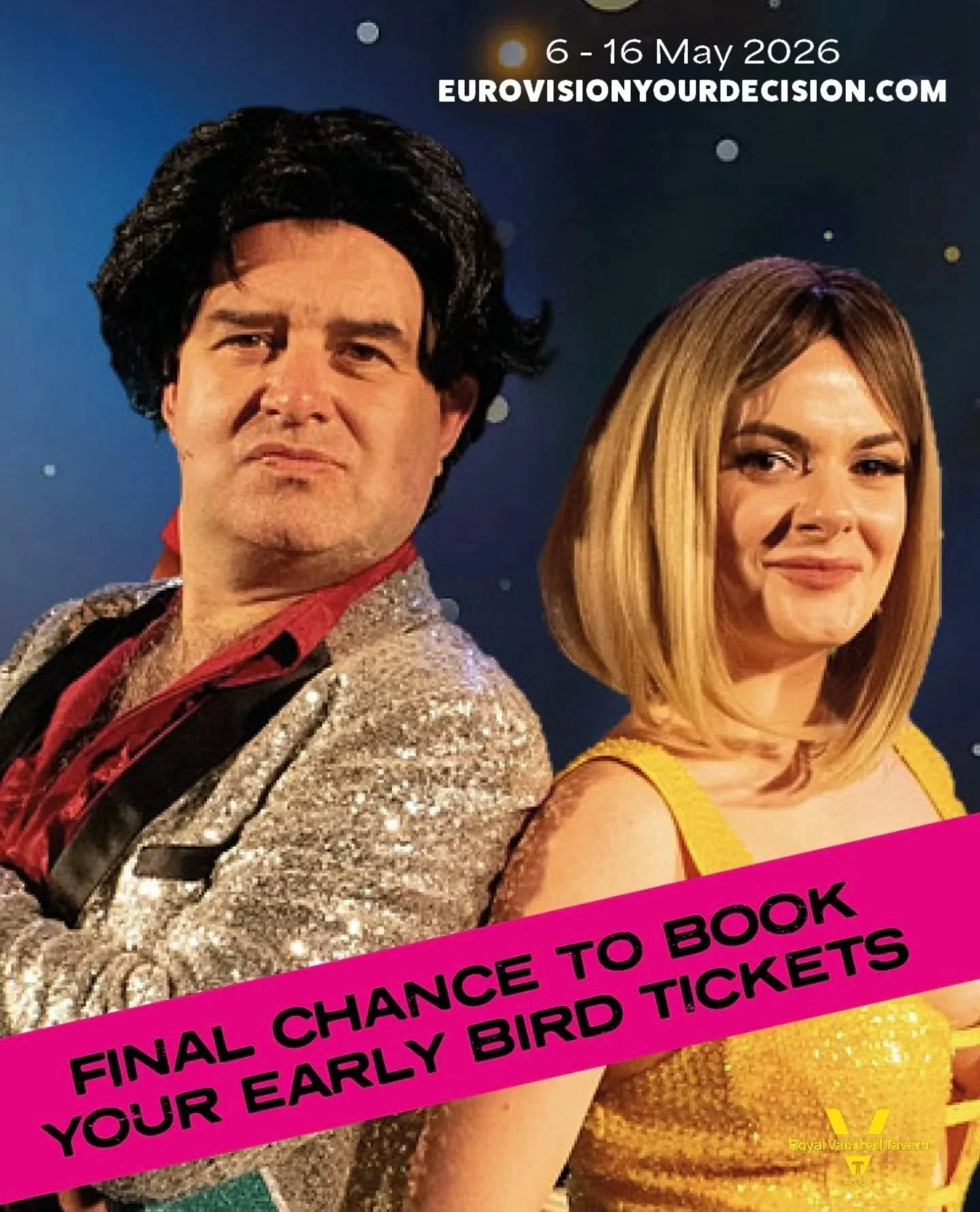 Demetrius and Katie want to let you know that the Early Bird Ticket offer ends on 31st Jan - don't miss out! Booking at eurovisionyourdecision.com

 #vauxhall #gay #lgbt #cabaret #lgbtqia lgbtq london 
@rvtofficial @stephenleslieproductions @mcarthur