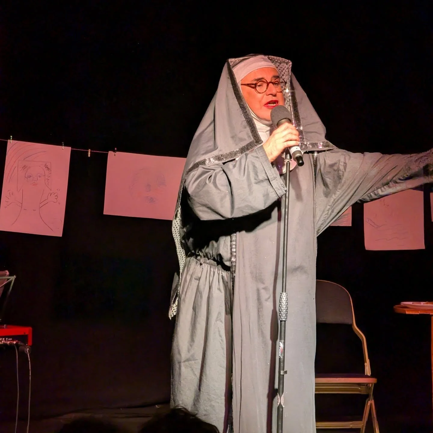 The always-brilliant @mcarthur.tim as Sister Mary at @archeslanetheatre. Recommended for a night of silliness and song. On until Saturday.