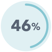 a circle with a line showing 46% filled with 46% written inside