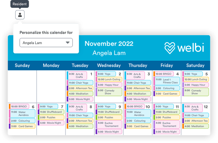 AI-Powered Recreation Calendars for Senior Living — Welbi