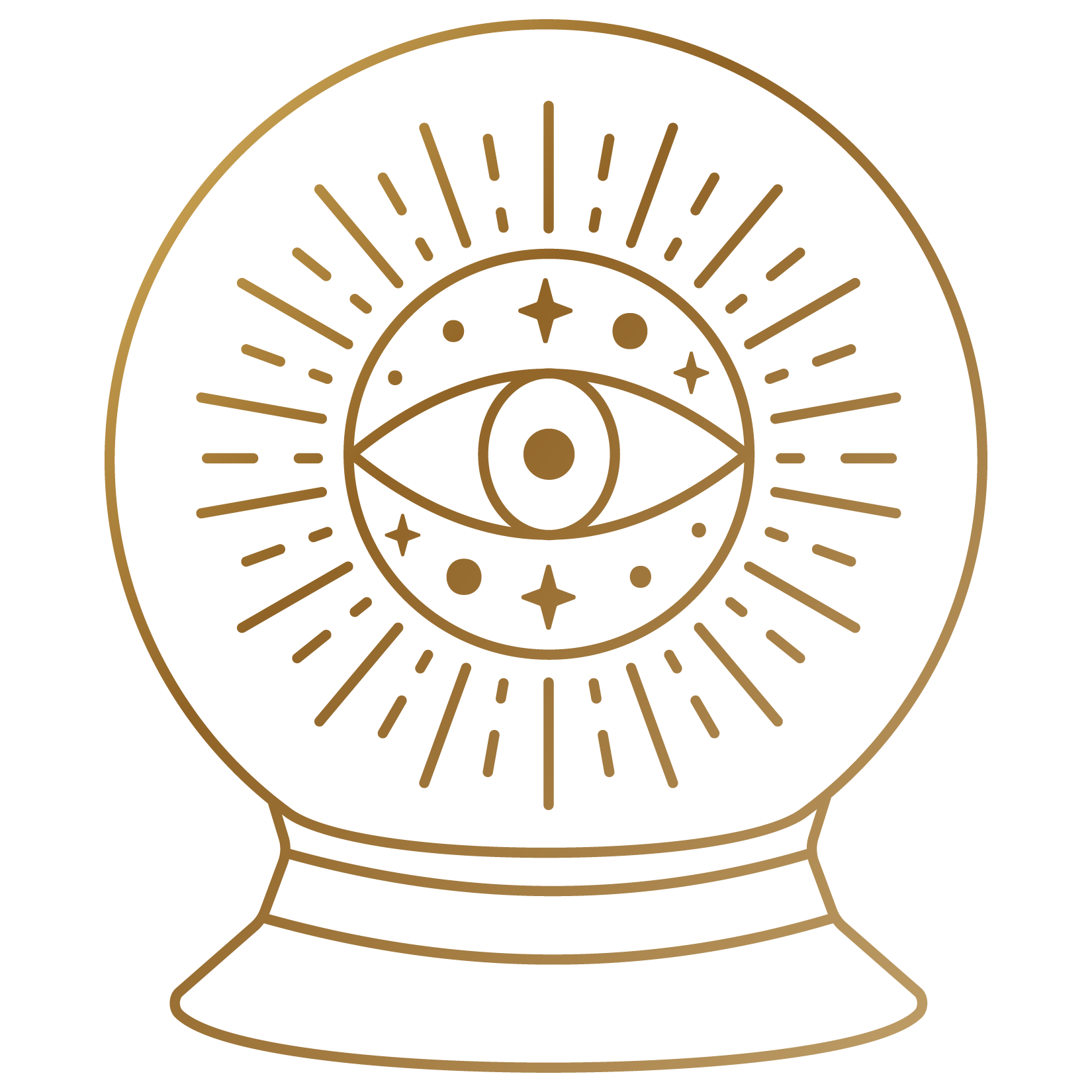 A gold-colored clock showing the time as 8:00.