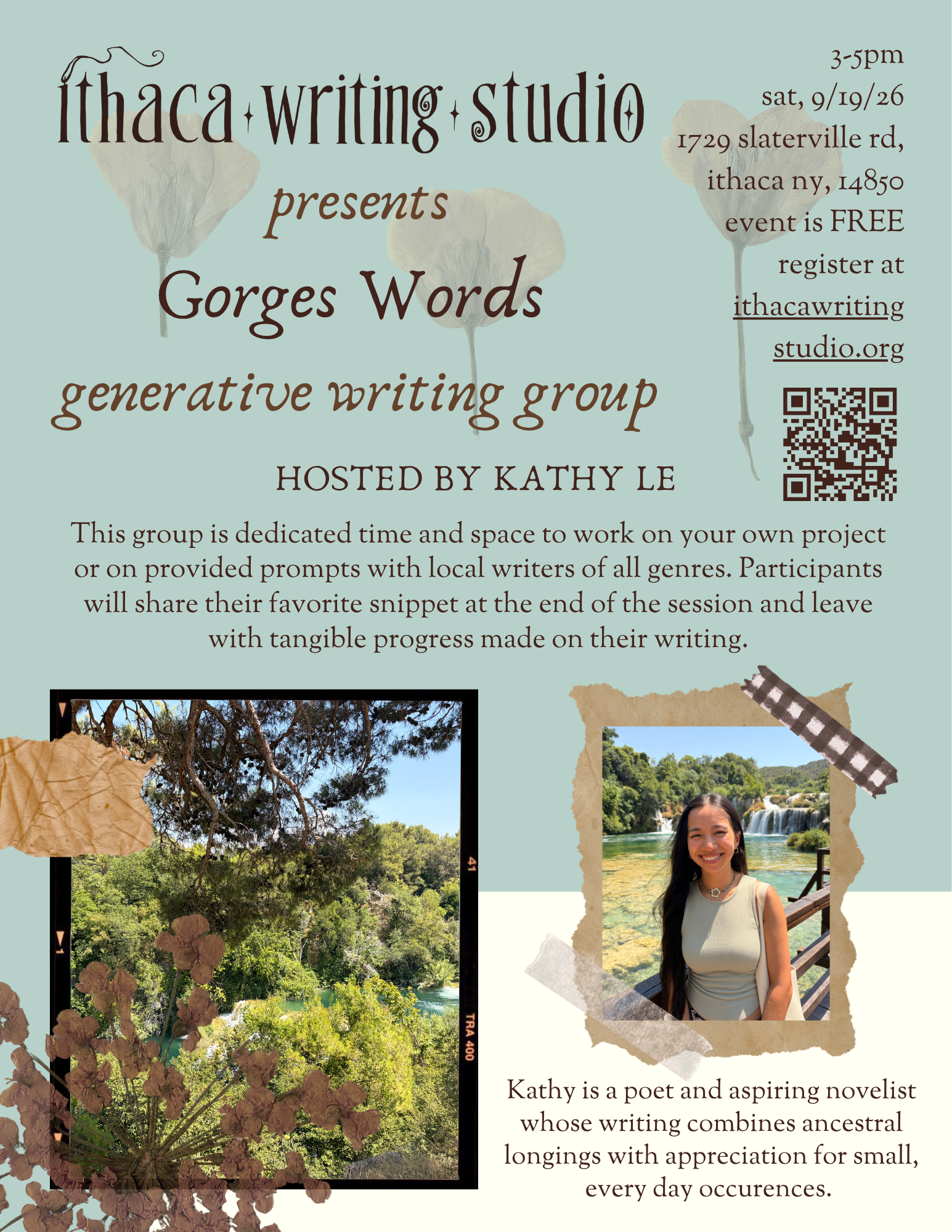 Gorges Words with Kathy Le 9/19/26 3-5pm