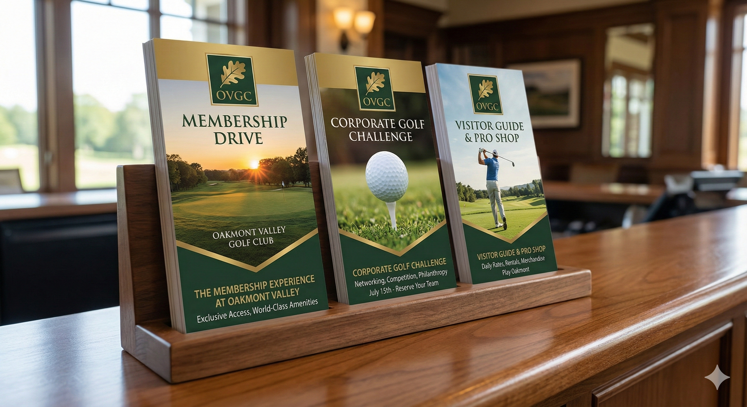 Golf courses displayed rack cards placed at local hotels, visitor centers, club amenities.