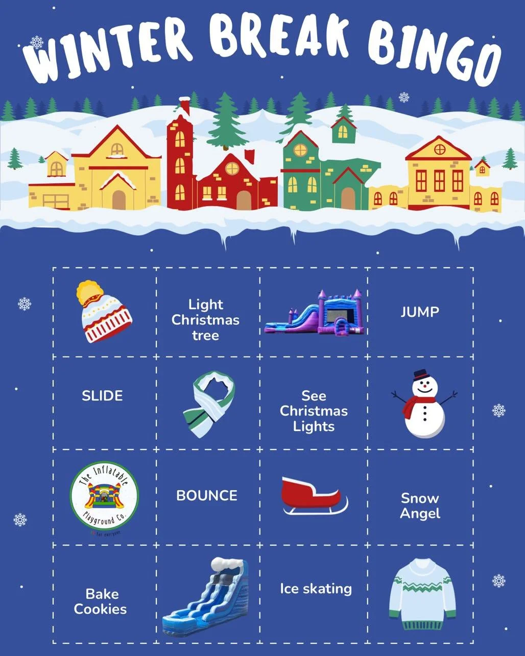 Winter break just got a whole lot more FUN ❄️🎉

BINGO! Jump, slide, bounce, repeat &mdash; this Winter Break Bingo proves you don&rsquo;t need school days to burn off big kid energy 😉
If your bingo card includes BOUNCE (and let&rsquo;s be honest&he