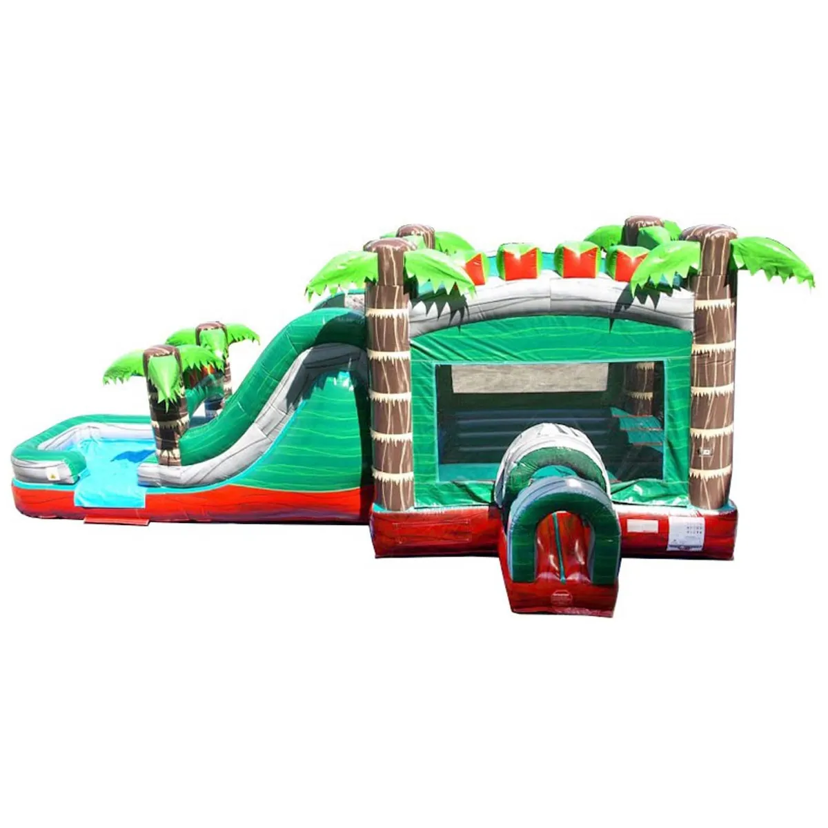 Red green tropical Bounce slide combo