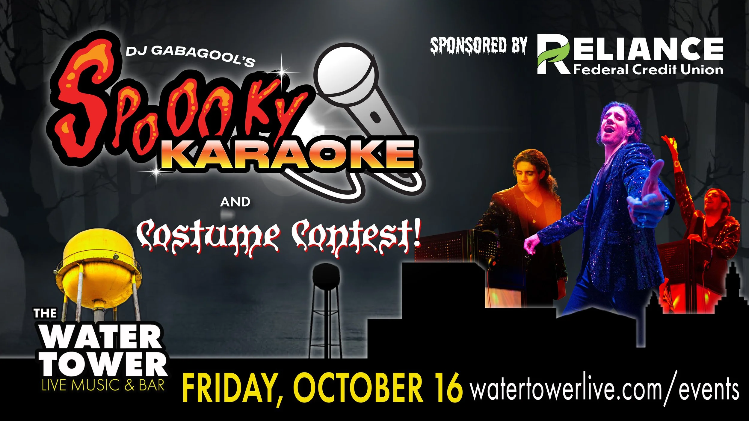 Water Tower Live presents DJ Gabagool's Spooky Karaoke Brought to you by Reliance Federal Credit Union