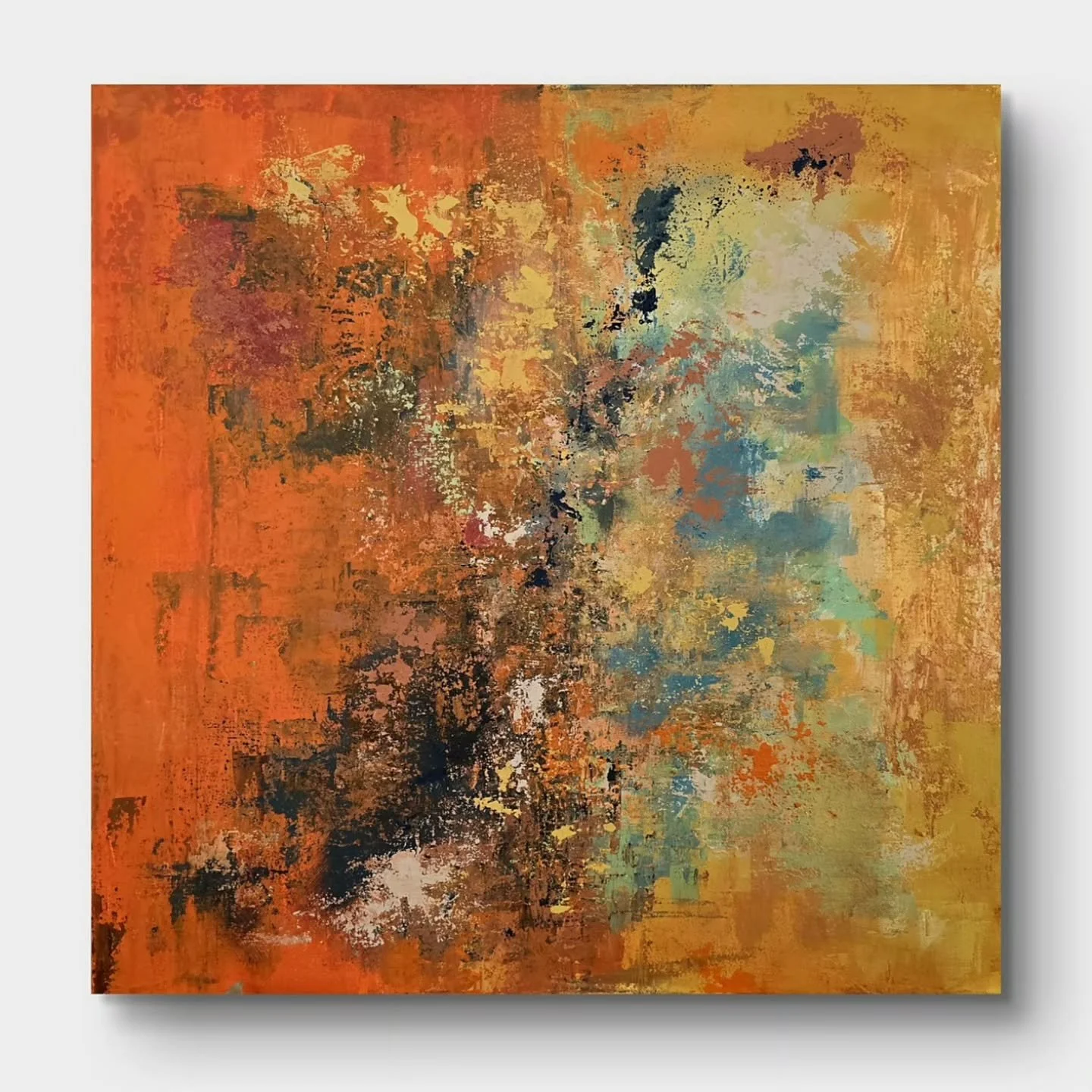 Vibrant orange acrylic abstract. For more paintings visit https://danielwaterston.myportfolio.com/traditional-artwork #abstractart #abstractpainting #painting #art #paintings #artistsoninstagram #abstract #abstractartist #orange #acrylicpainting #acr