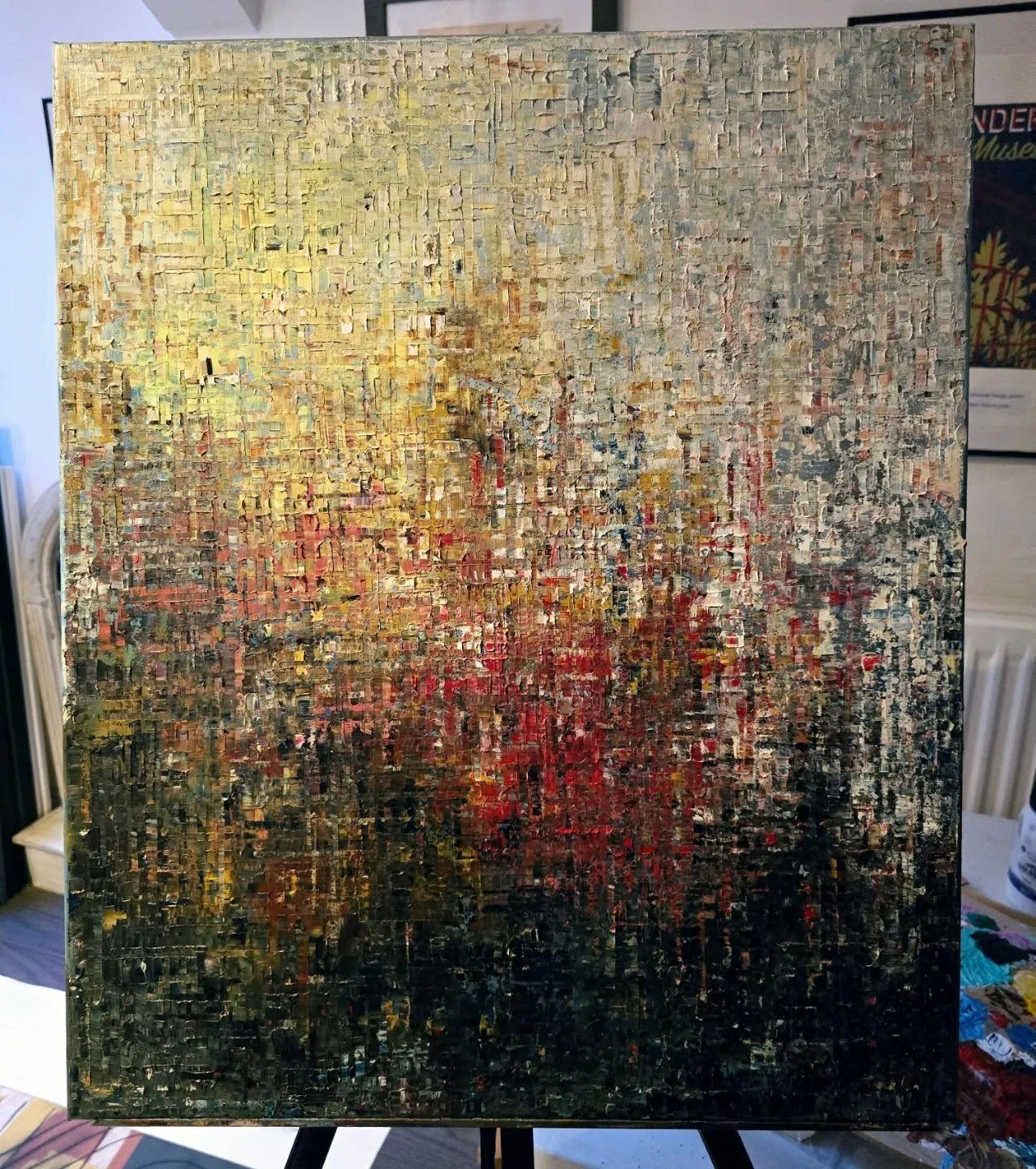 Crosshatching with oils. Take a few moments to stare, what can you see? #oilpainting #oiloncanvas #abstractart #abstractpainting #artistsoninstagram #art #artist #abstractartwork #abstract #oilpainting