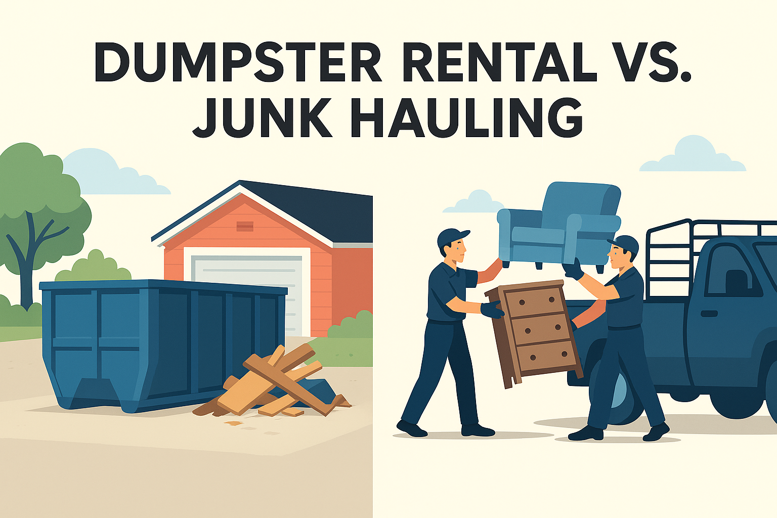 Dumpster Rental vs. Junk Hauling: Which Is Right for You?