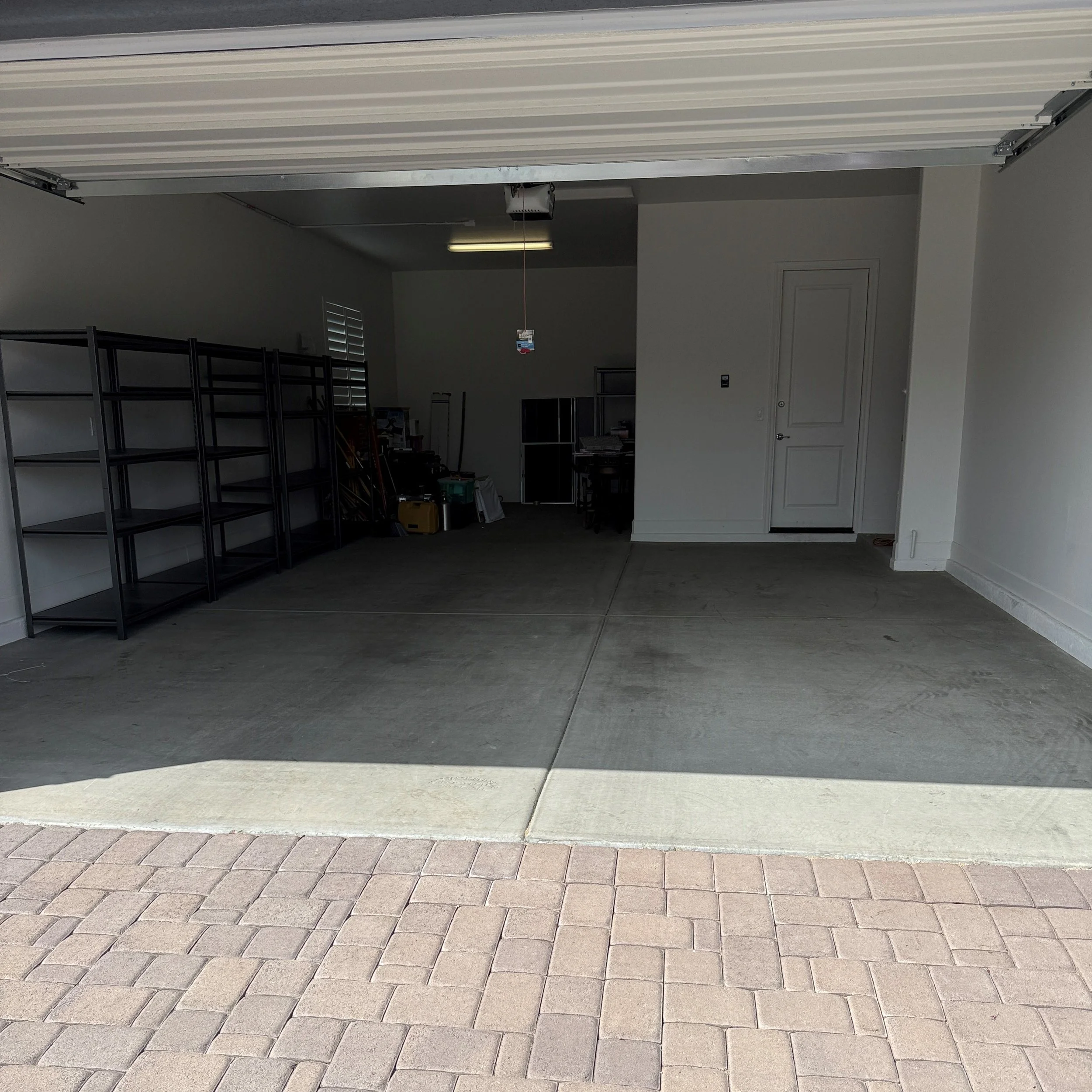 A spotless garage in Prescott, AZ after a full cleanout.