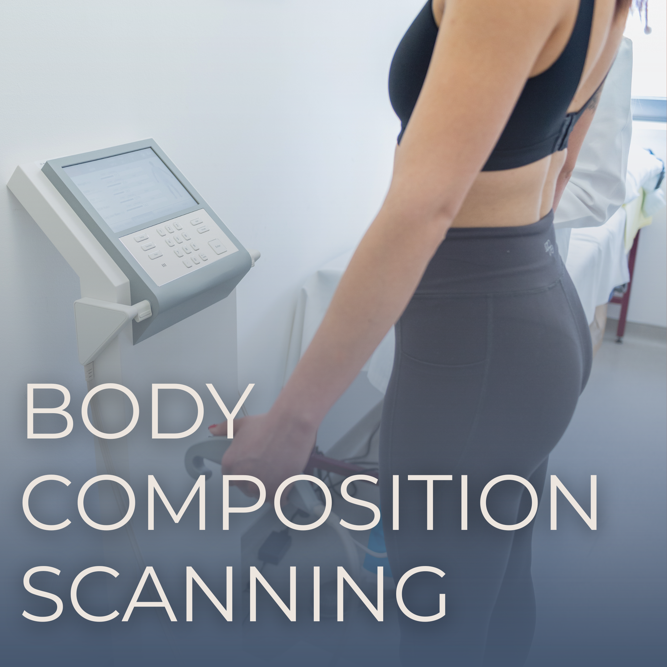 Person standing on a body composition screening device.