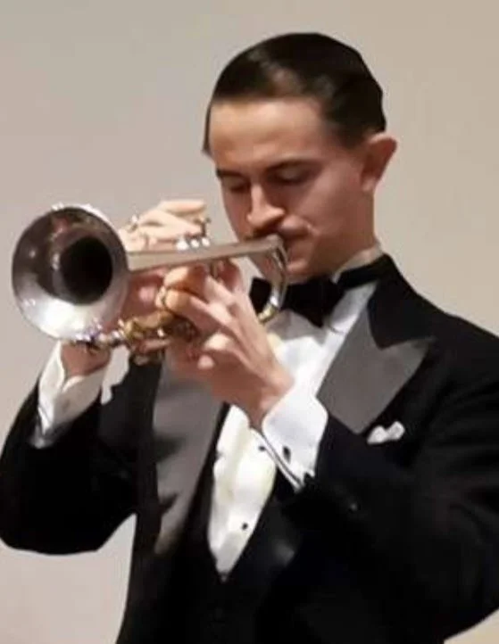 Mike Davis playing trumpet