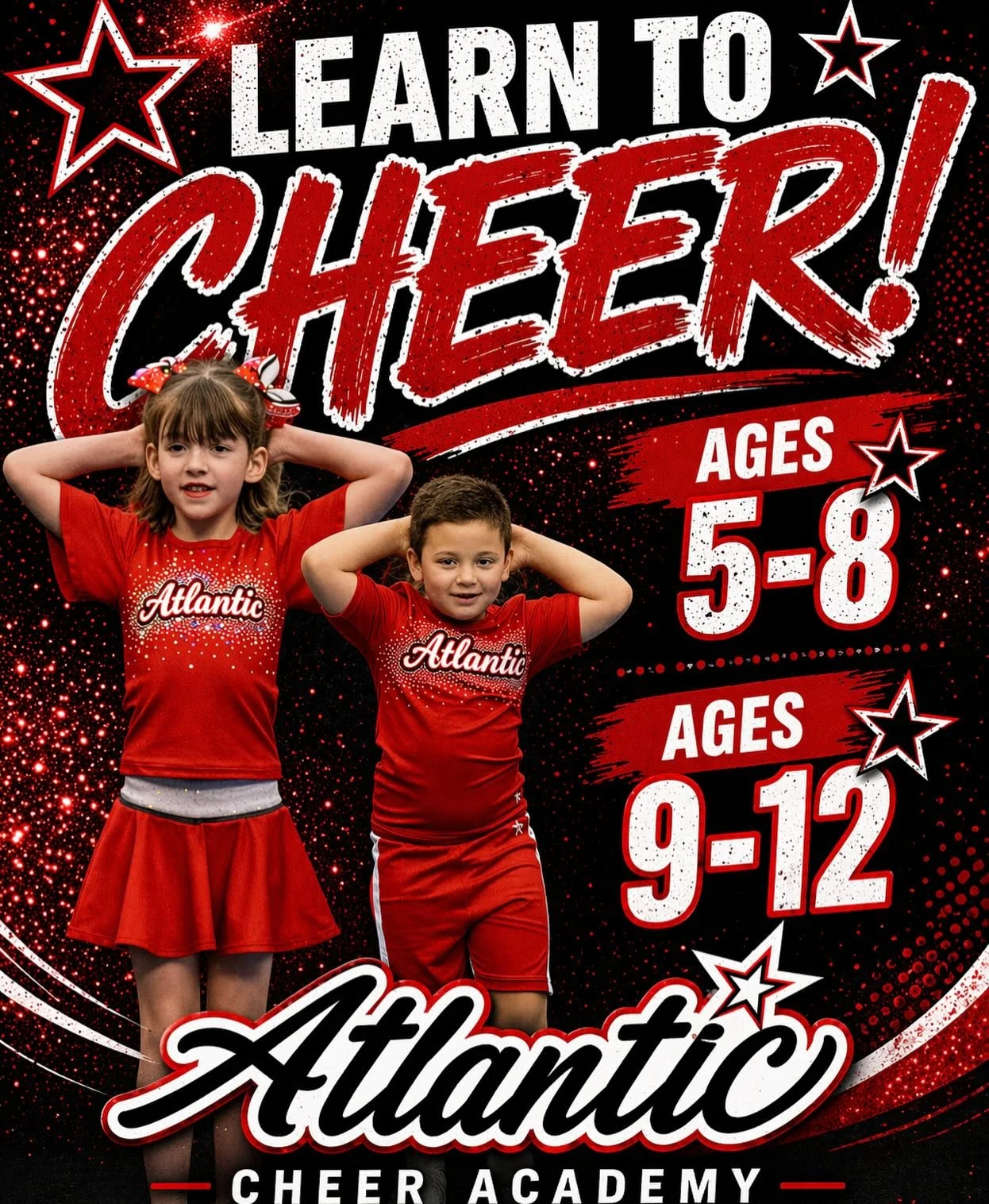 Thinking about cheer? Our Learn to Cheer program is the perfect way to learn the basics in a fun, supportive environment! Register via our website today.