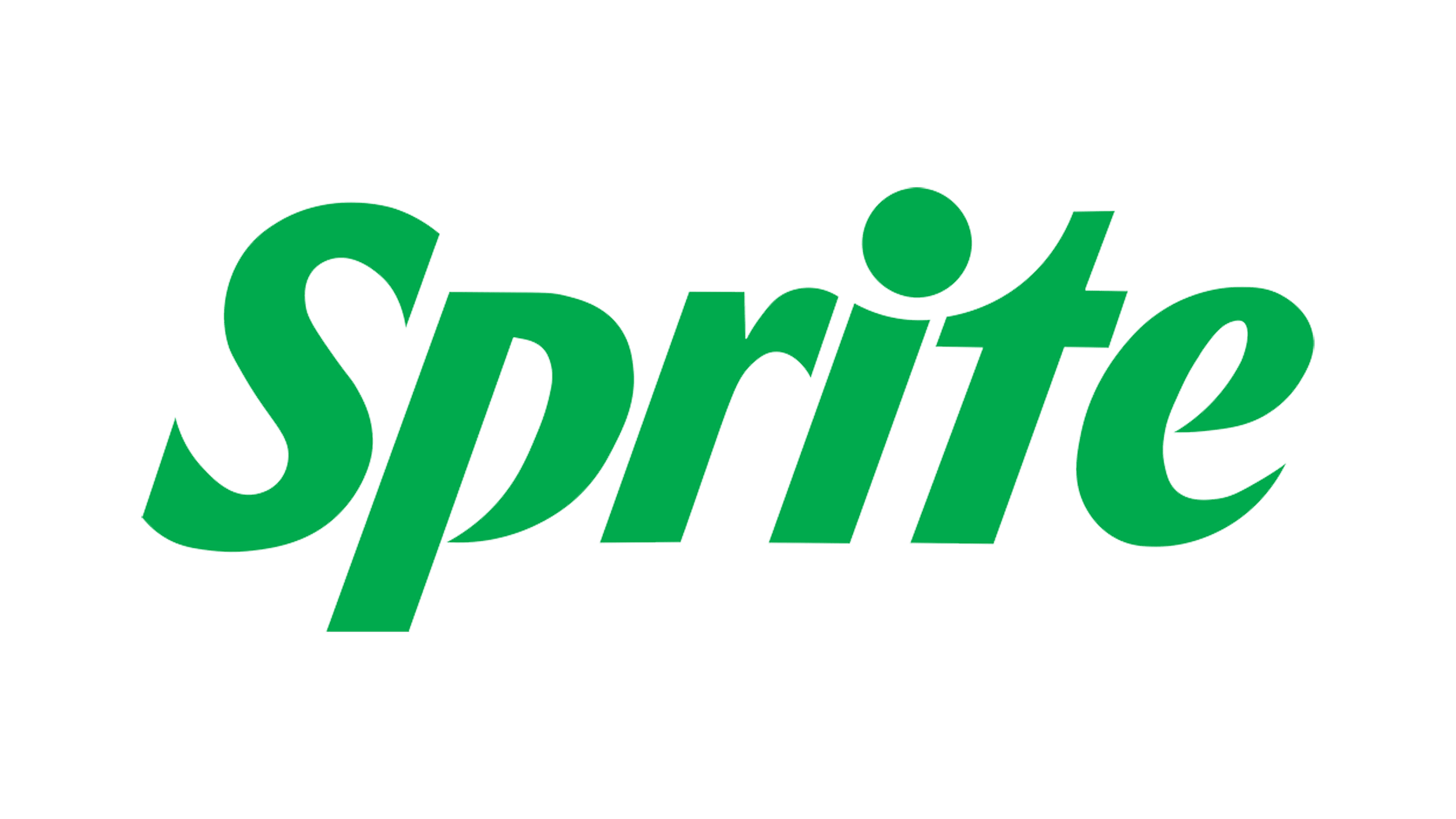 Green Sprite logo with the word "Sprite" in bold, italicized font.