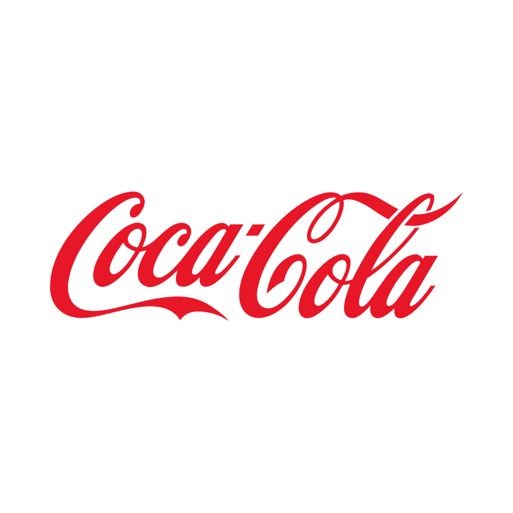 Coca-Cola logo in red script font on a black background.