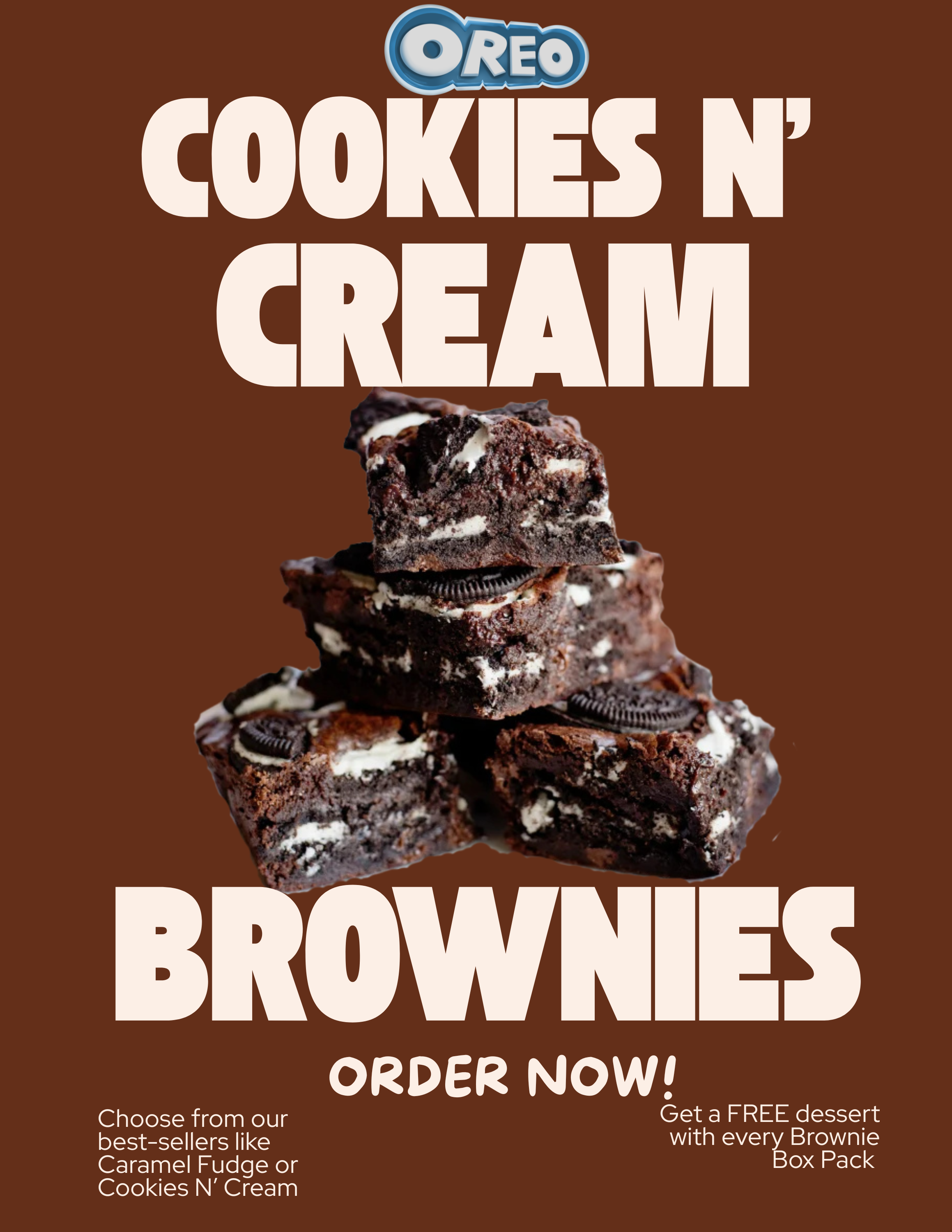 🍪🔵Cookies N' Cream Brownies (LARGE)