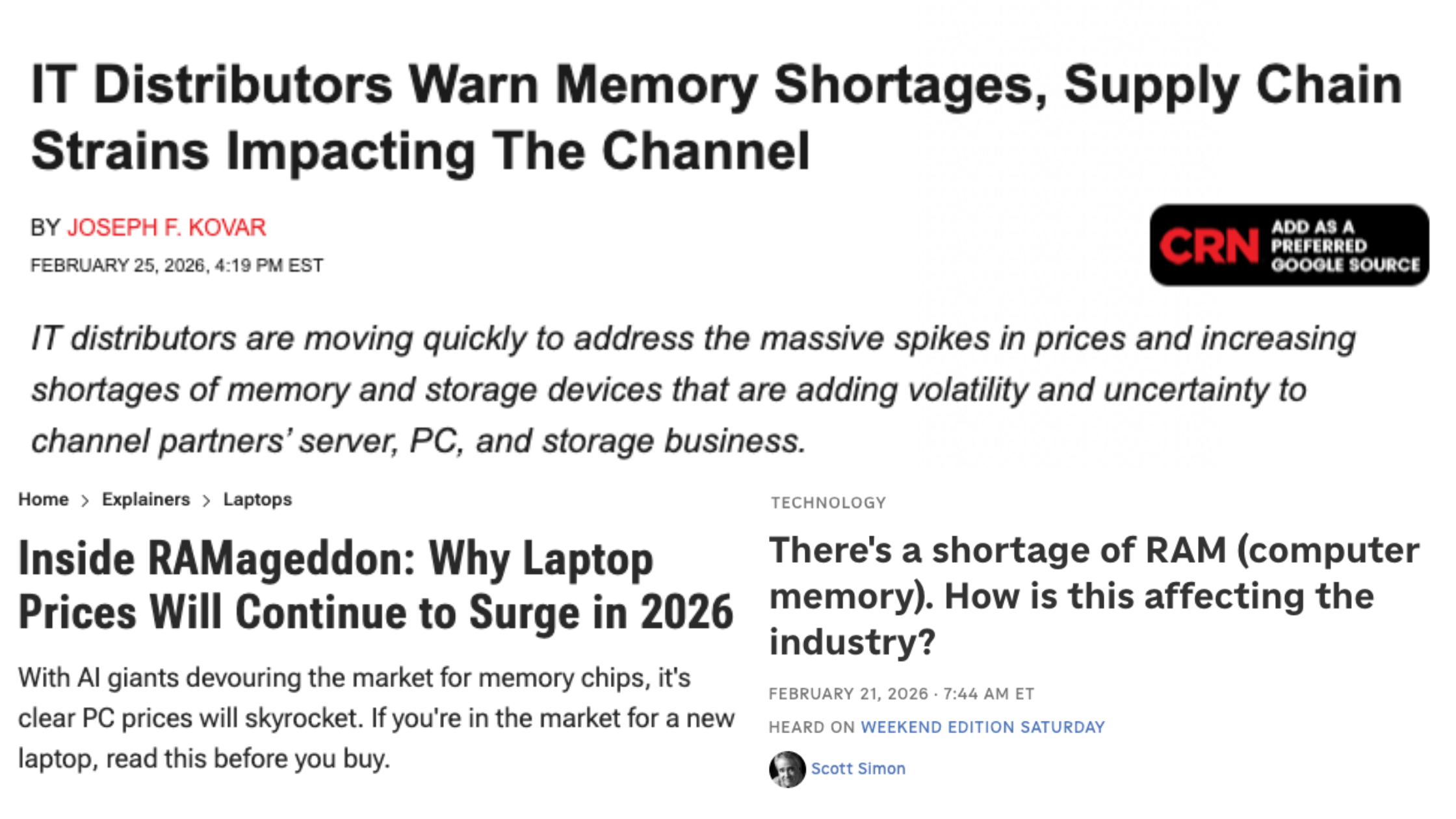 The Global RAM Shortage &amp; The Impact to Businesses