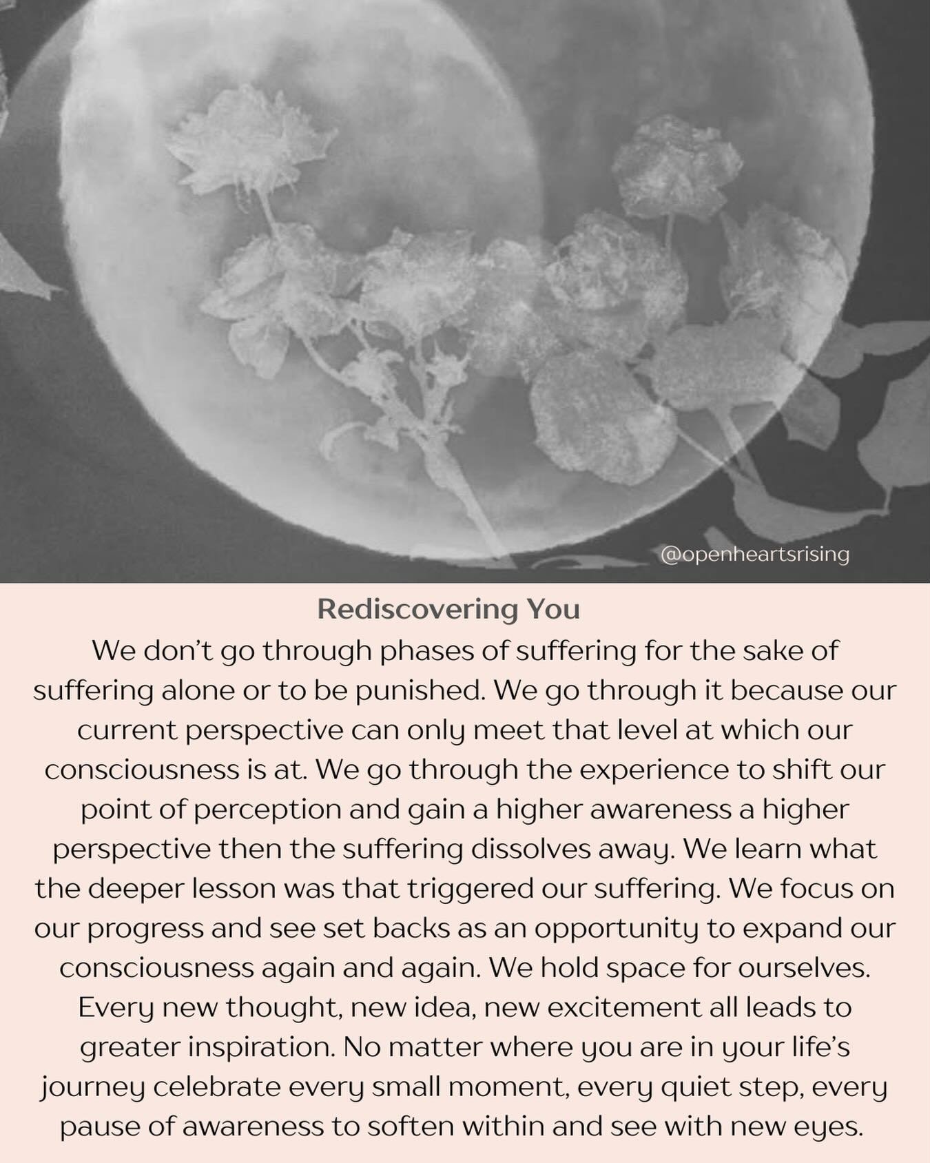 &ldquo;What if accepting, befriending, tending to and expressing the innate suffering within our human experience is the healing? Because suffering comes from unmet expectations, resistance, rejection of parts of ourselves or our experiences, and onc