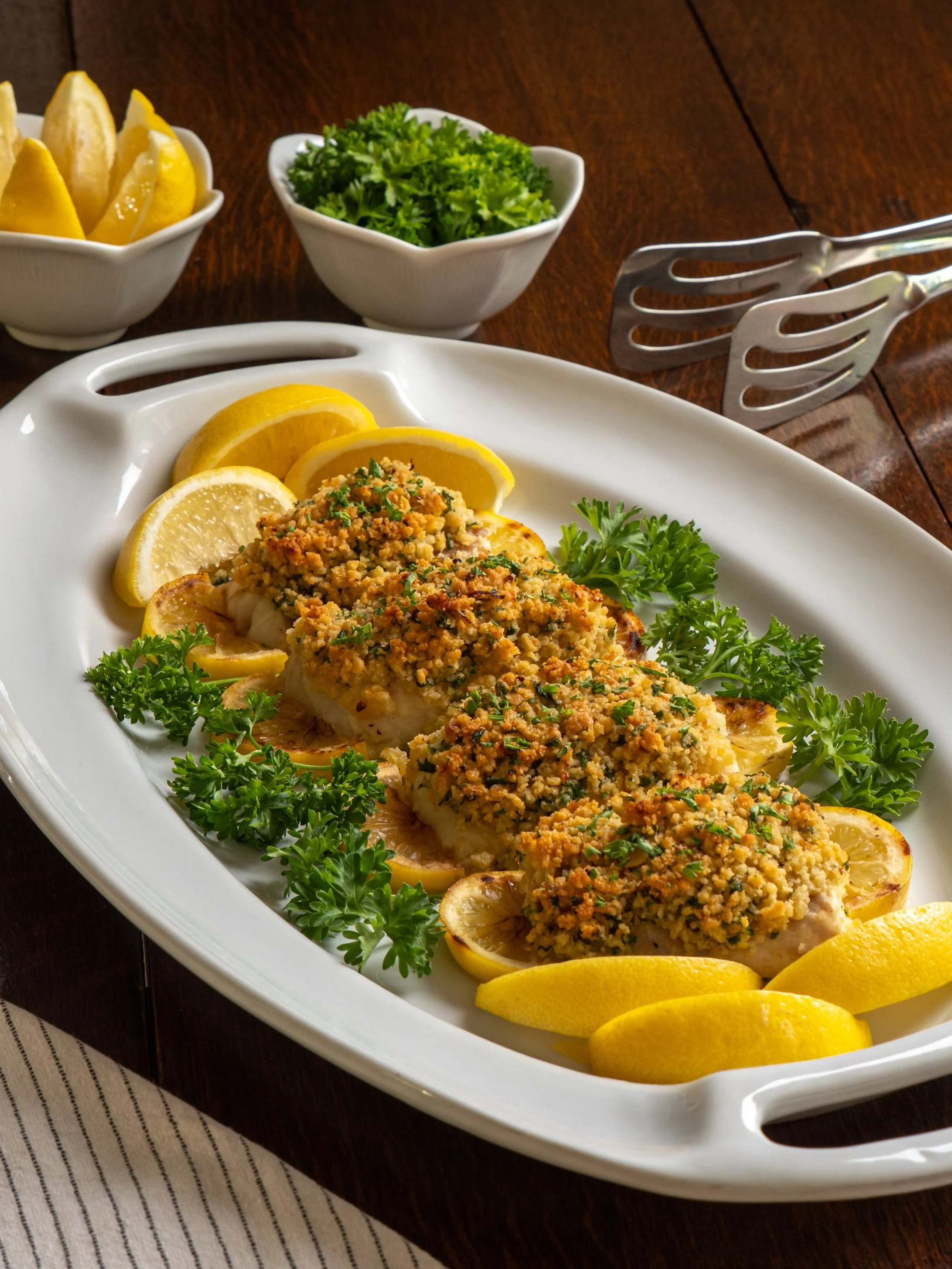 Baked Cod w/Garlic Panko Crumbs