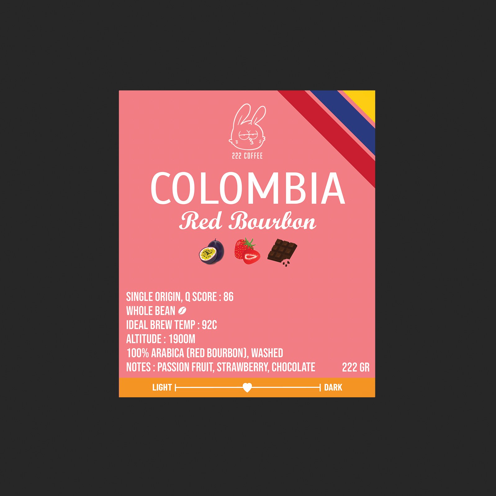 Colombia Red Bourbon, Q Score: 86