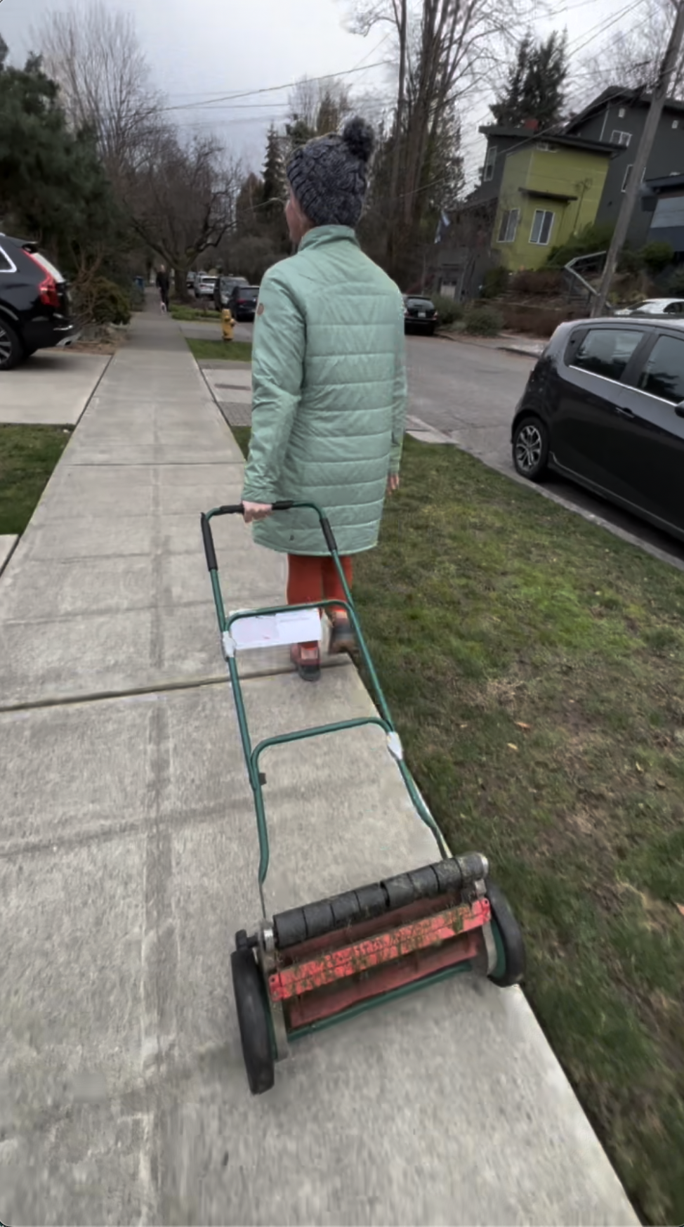 Taking the lawn mower for a walk