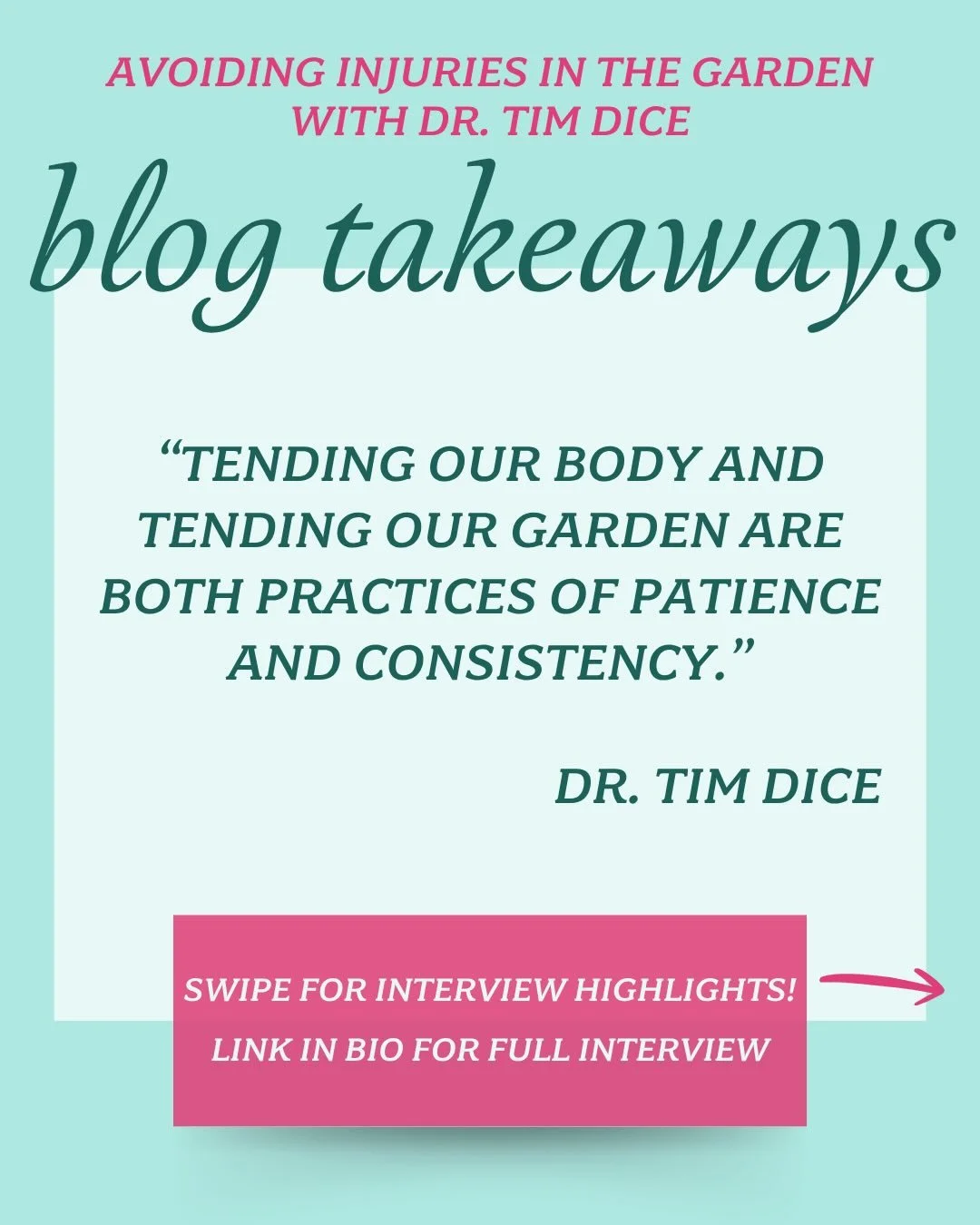 I&rsquo;m sharing my favorite insights from my interview with Dr. Tim Dice from @tai_queenannept 🌸 What was your main takeaway?

If you haven&rsquo;t gotten a chance to read the blog yet, click the link in bio to check out the interview!
