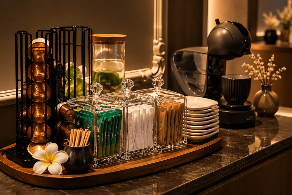 Complimentary coffee, tea and refreshments at Vision Spa