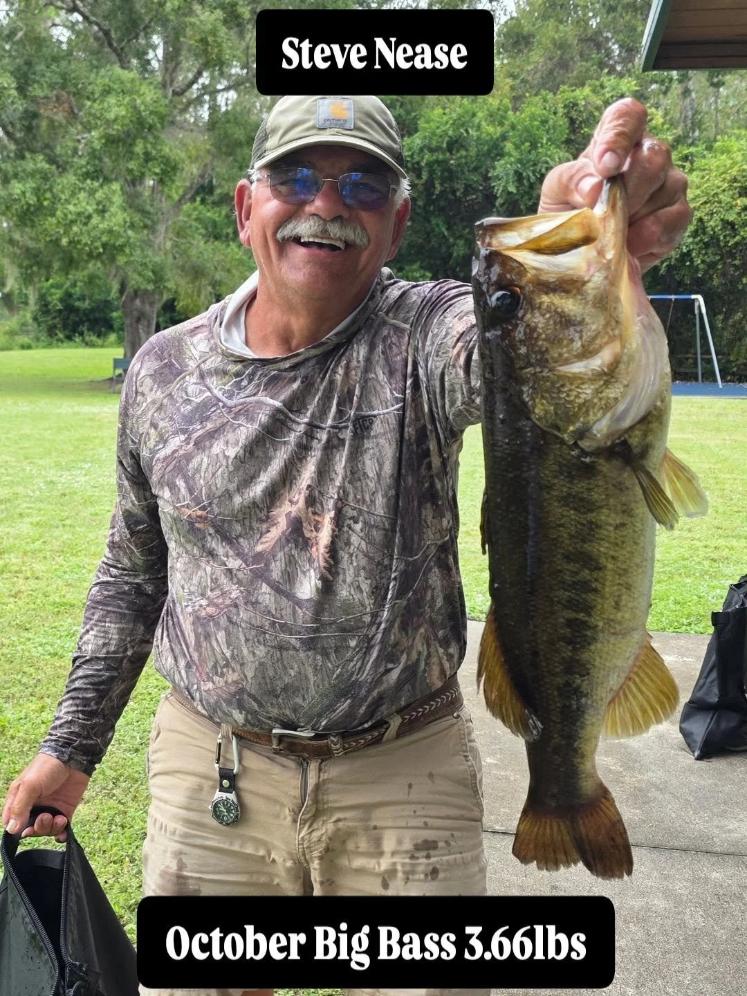 Congrats to Steve Nease for catching Octobers big bass with a weight of 3.66lbs!