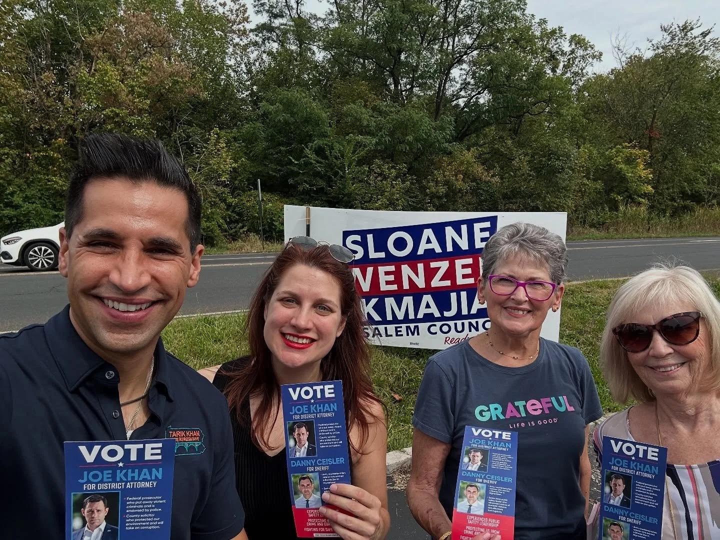 Knocking doors in Bucks County to get out the vote for Democrats running to protect our democracy and keep Bucks County and our Commonwealth safe &amp; free! 

Vote &ldquo;Yes&rdquo; on Judicial retention!! 

Image: Me with Sarah, mom and Helen