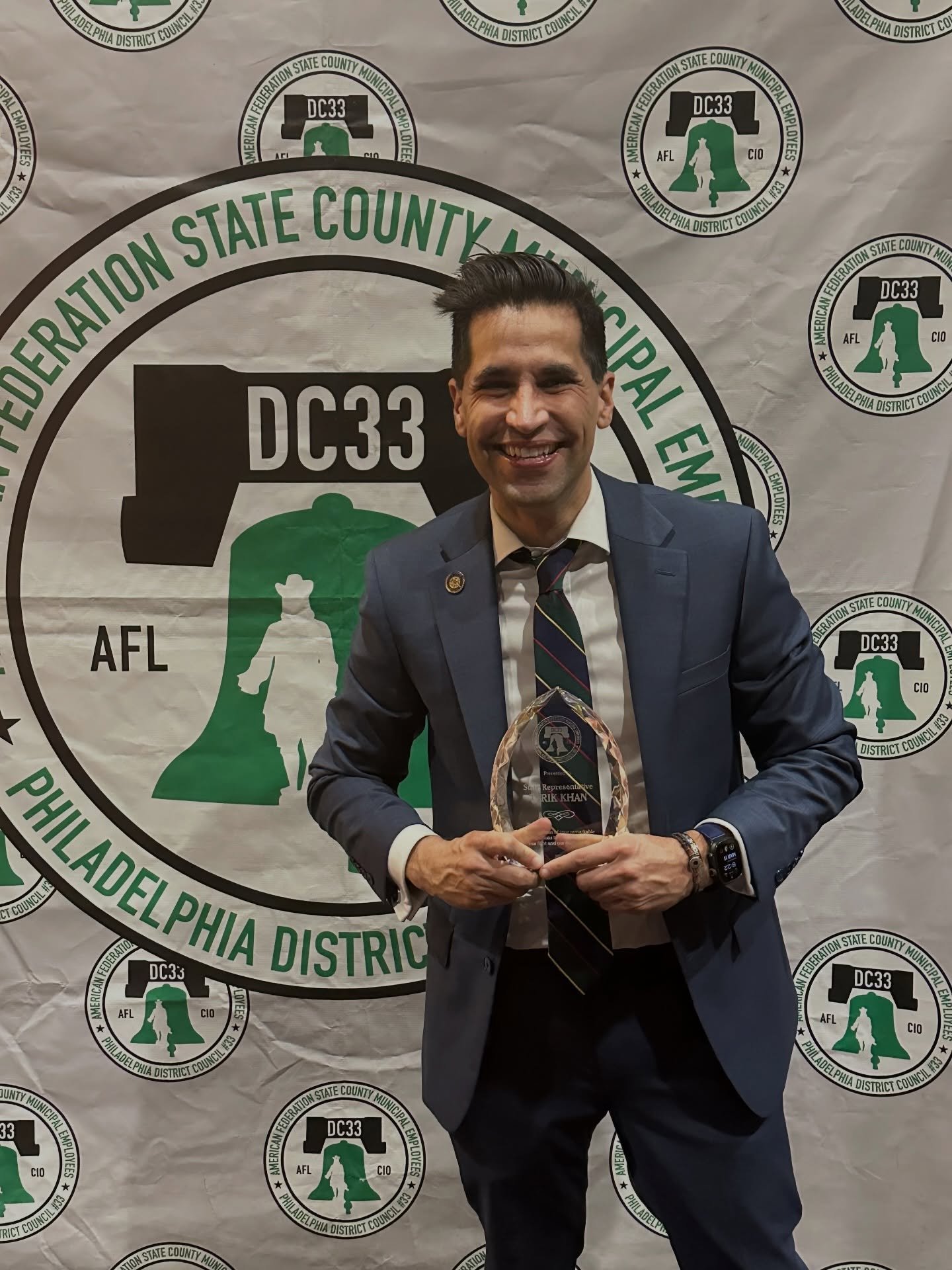 Honored to receive this award from afscme33 tonight!! Some of the hardest working people in our city who do the toughest jobs in every kind of weather. 

Was proud to stand with them during the strike and always.